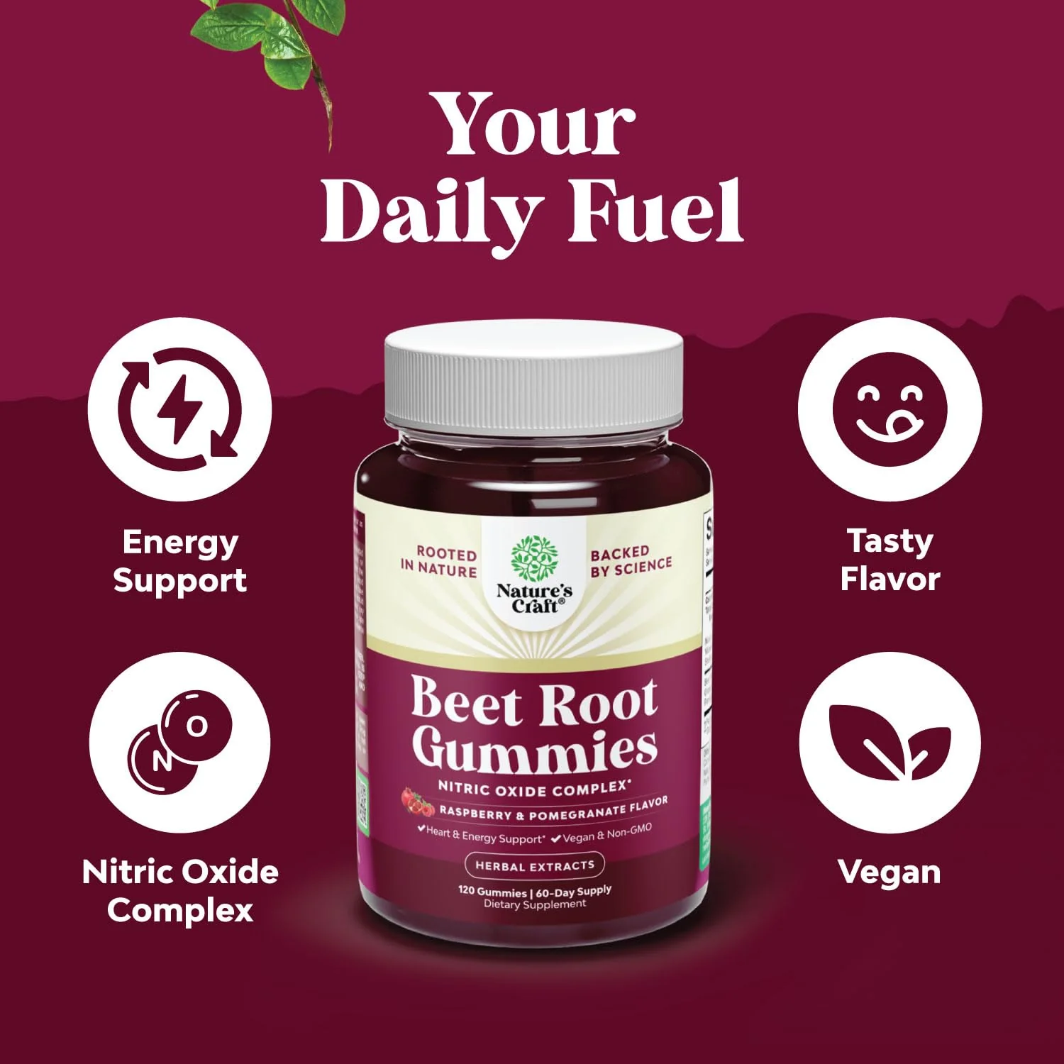 Flow Boosting Beet Root Gummies - Invigorating Beet Gummies for Adults Nitric Oxide Energy & Heart Health Support with Grapeseed Pomegranate & Vitamin B12 - Vegan Non-GMO & Gluten Free - 120 Count - Image 7