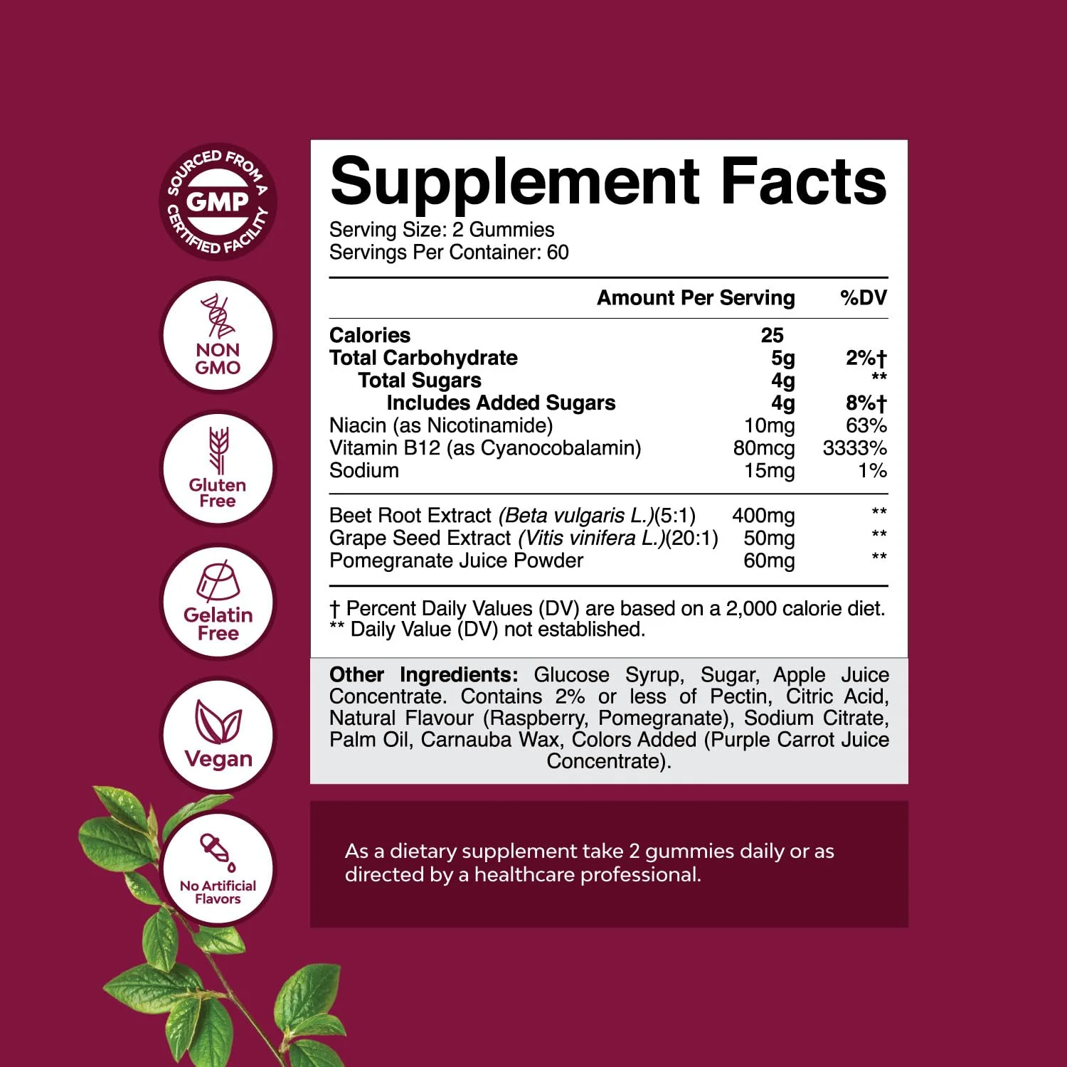 Flow Boosting Beet Root Gummies - Invigorating Beet Gummies for Adults Nitric Oxide Energy & Heart Health Support with Grapeseed Pomegranate & Vitamin B12 - Vegan Non-GMO & Gluten Free - 120 Count - Image 8