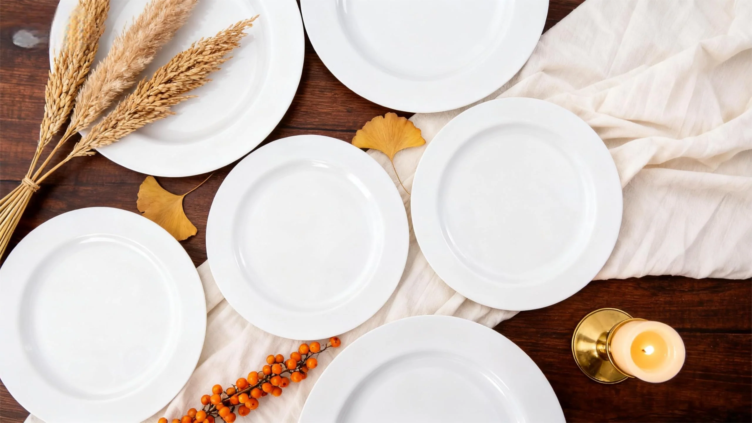 FLOWERCAT 60PCS White Plastic Plates - Heavy Duty White Disposable Plates for Christmas/Thanksgiving Party/Wedding -serve for 30 guests Include 30PCS 10.25" & 30PCS 7.5" Plates for Party - Image 3
