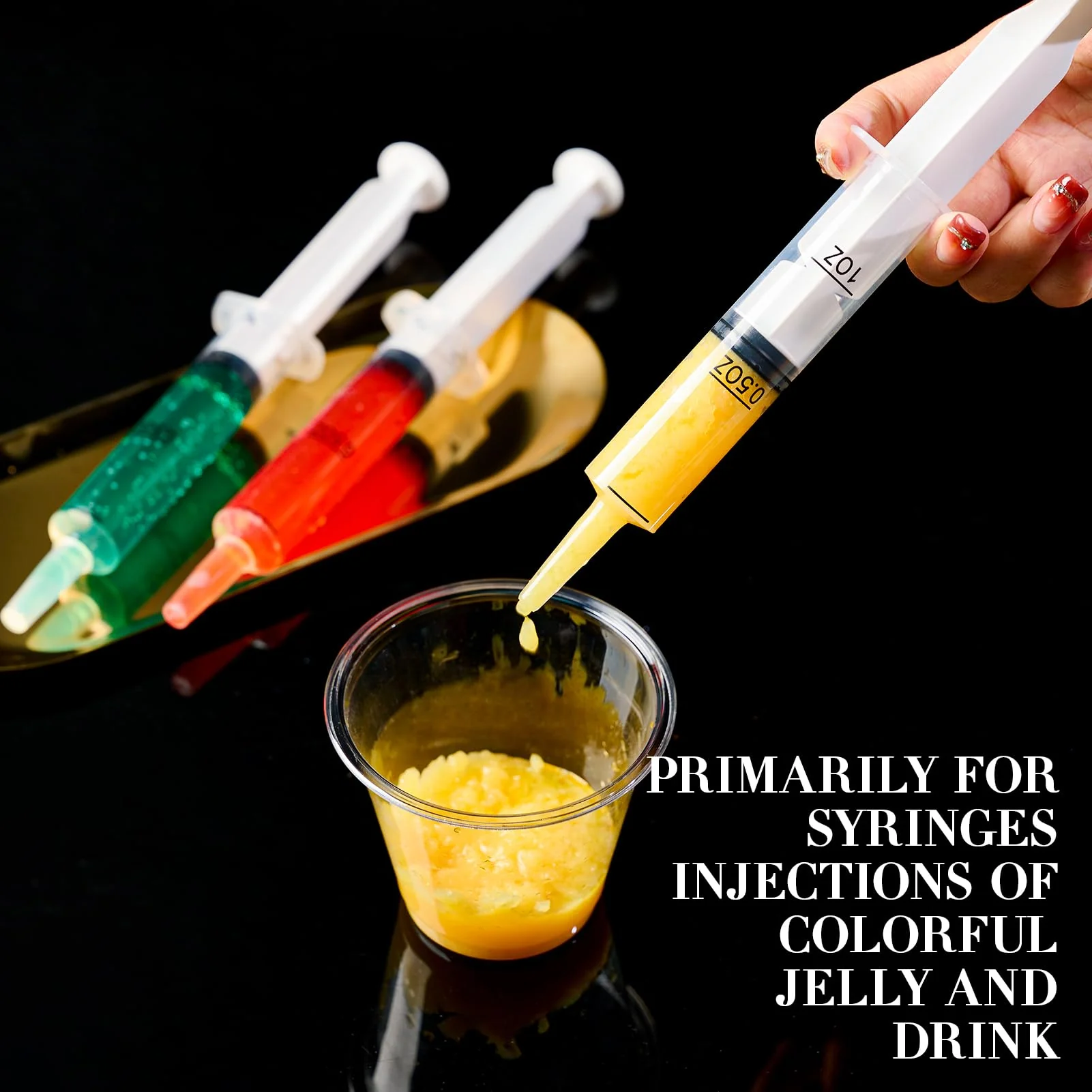 FOCUSLINE 50 Pack Jelly Shot Syringes, 1.5 OZ Capacity Plastic Shot Glasses, Durable Jelly Shot Syringes with Lid, Perfect for Halloween, Thanksgiving, Christmas - Image 6