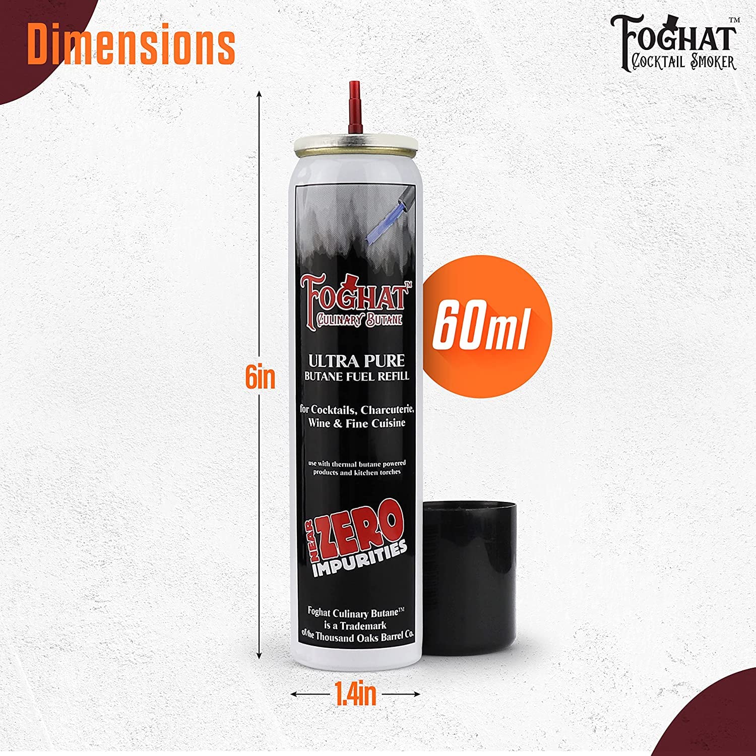 Foghat Culinary Butane Fuel Refill (3 x 60ml) - Torch Lighter Butane Refill Canister, Fits All Kitchen Smoking Torches - Food Grade Ultra Refined For Cocktail Smoker Kit, Creme Brulee Torch - Image 5