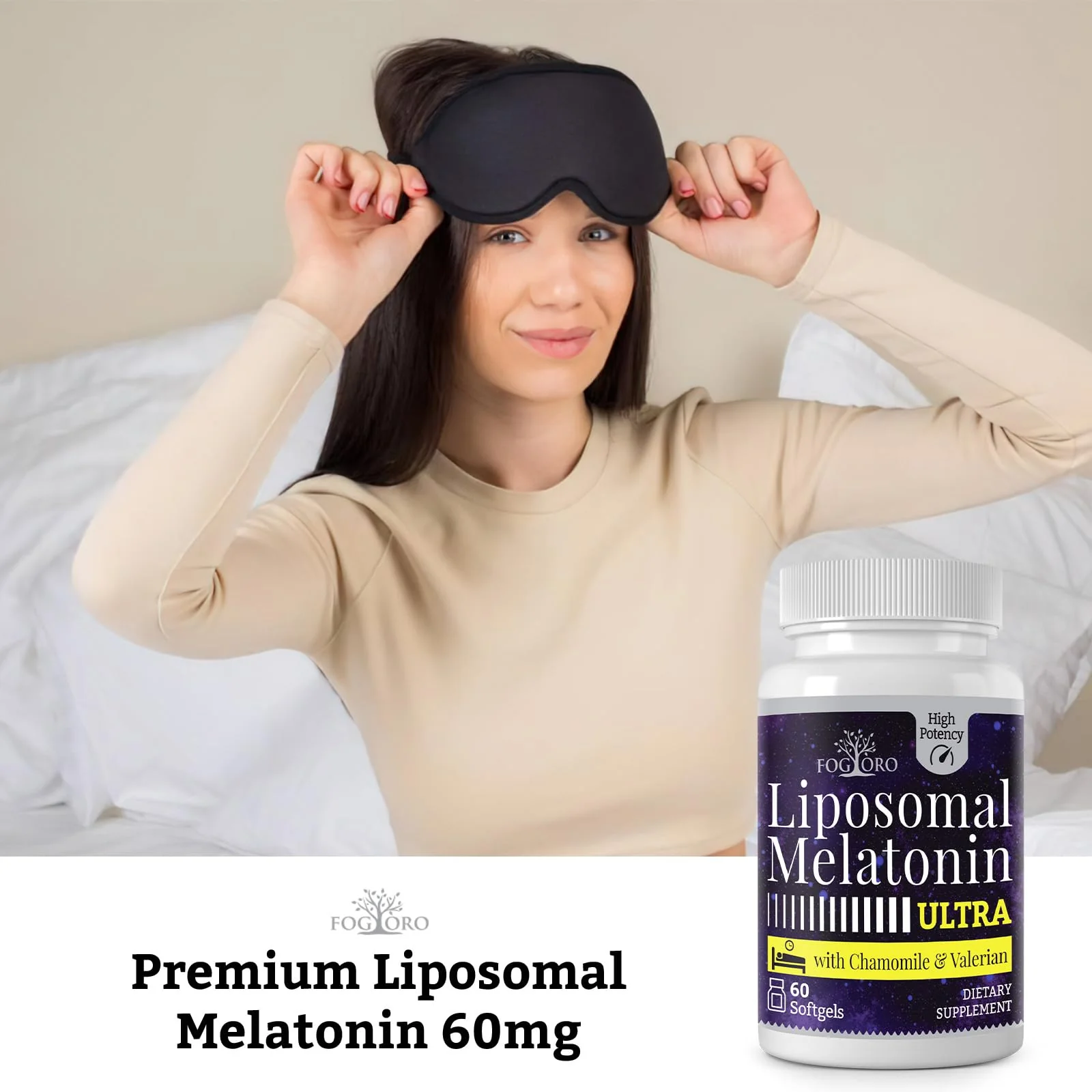 Fogoro Melatonin 60mg-Fall Asleep Faster, Stay Asleep Longer,High Dose - Image 3