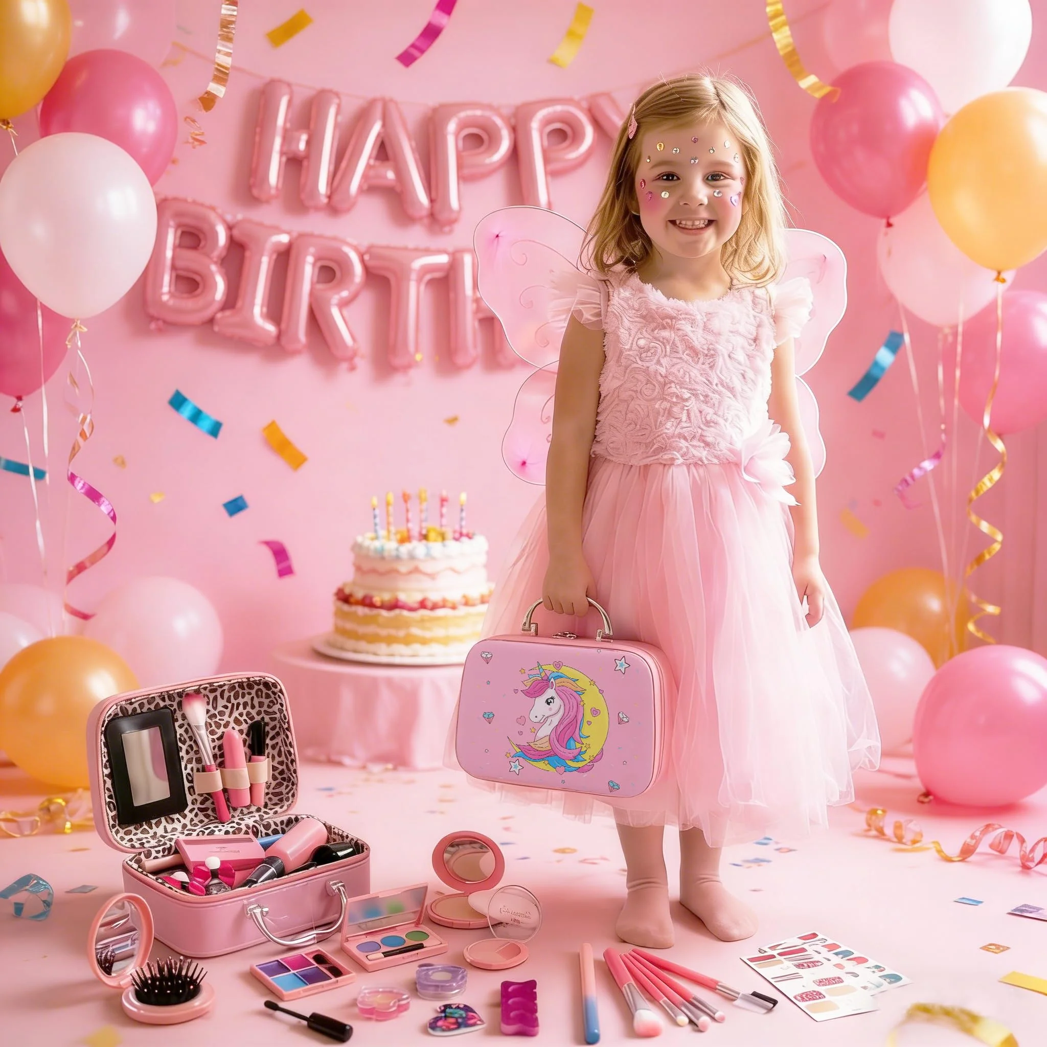 For Ideahome Washable Kids Makeup Girl Toys - Real Make Up Set for Toddler Little Girls Princess, Christmas Birthday Gift for Girls 4-12 Year Old - Image 9