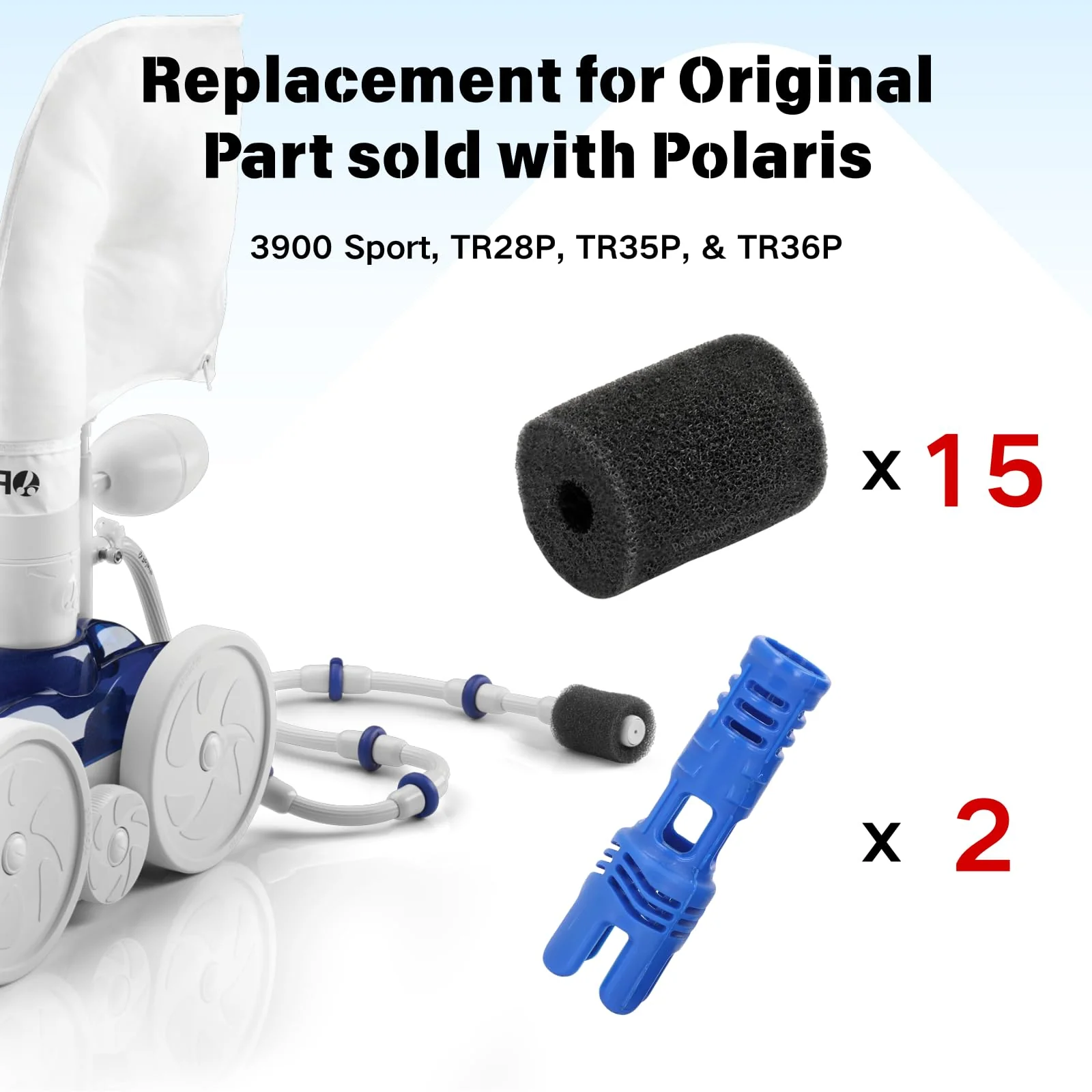 for Polaris Pool Cleaner Parts 15 Pack Polaris 280 Part Sweep Pro Sweep Scrubbers Replacement 2 Hose Tail Scrubber Cleaner Pool Tail Scrubber 280 360 380 180 480 3900 - Image 6