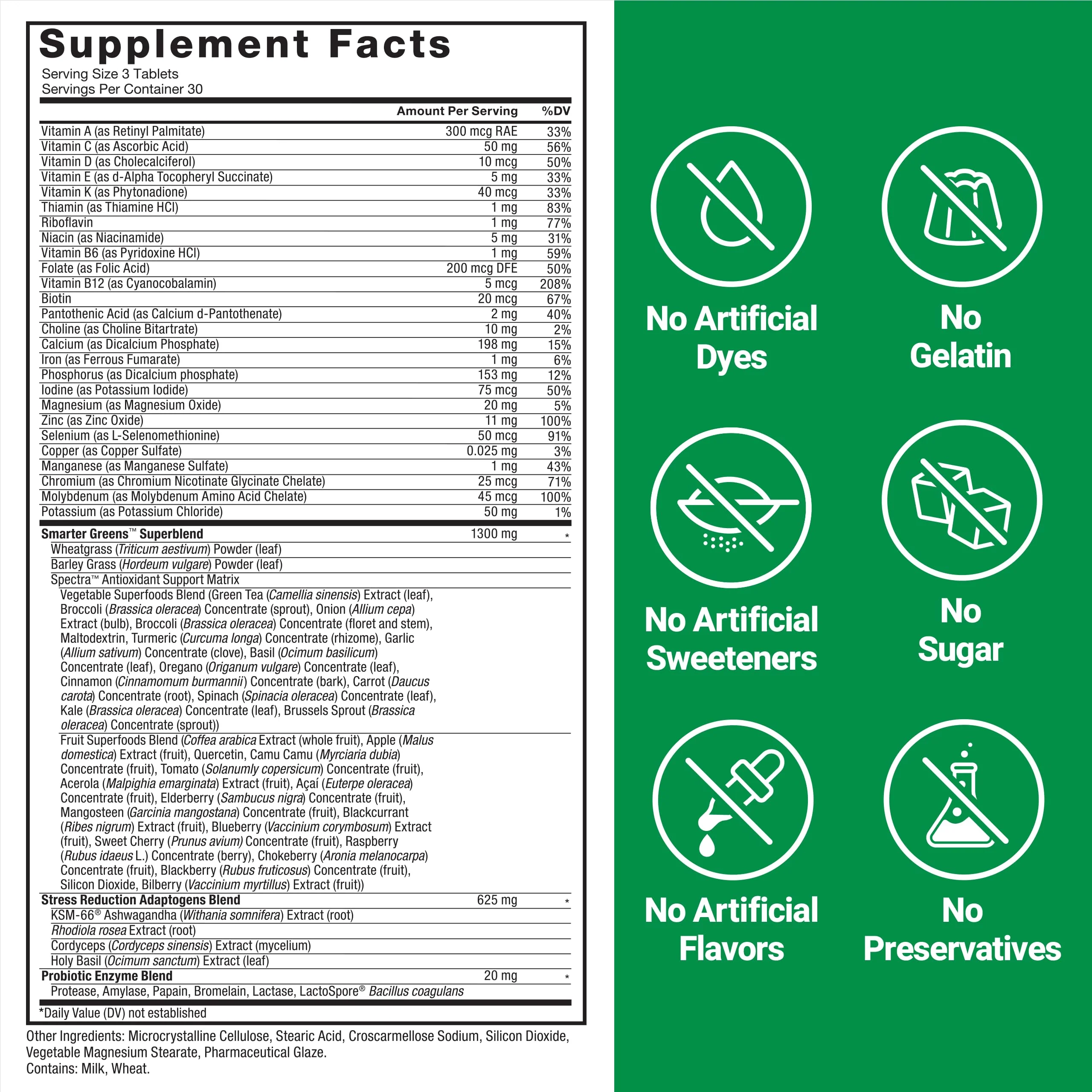 FORCE FACTOR Smarter Greens Tablets, Greens Supplement with 25+ Superfoods and Antioxidants to Improve Digestion, Reduce Stress, Strengthen Immunity, and Support Metabolism, 90 Tablets - Image 4