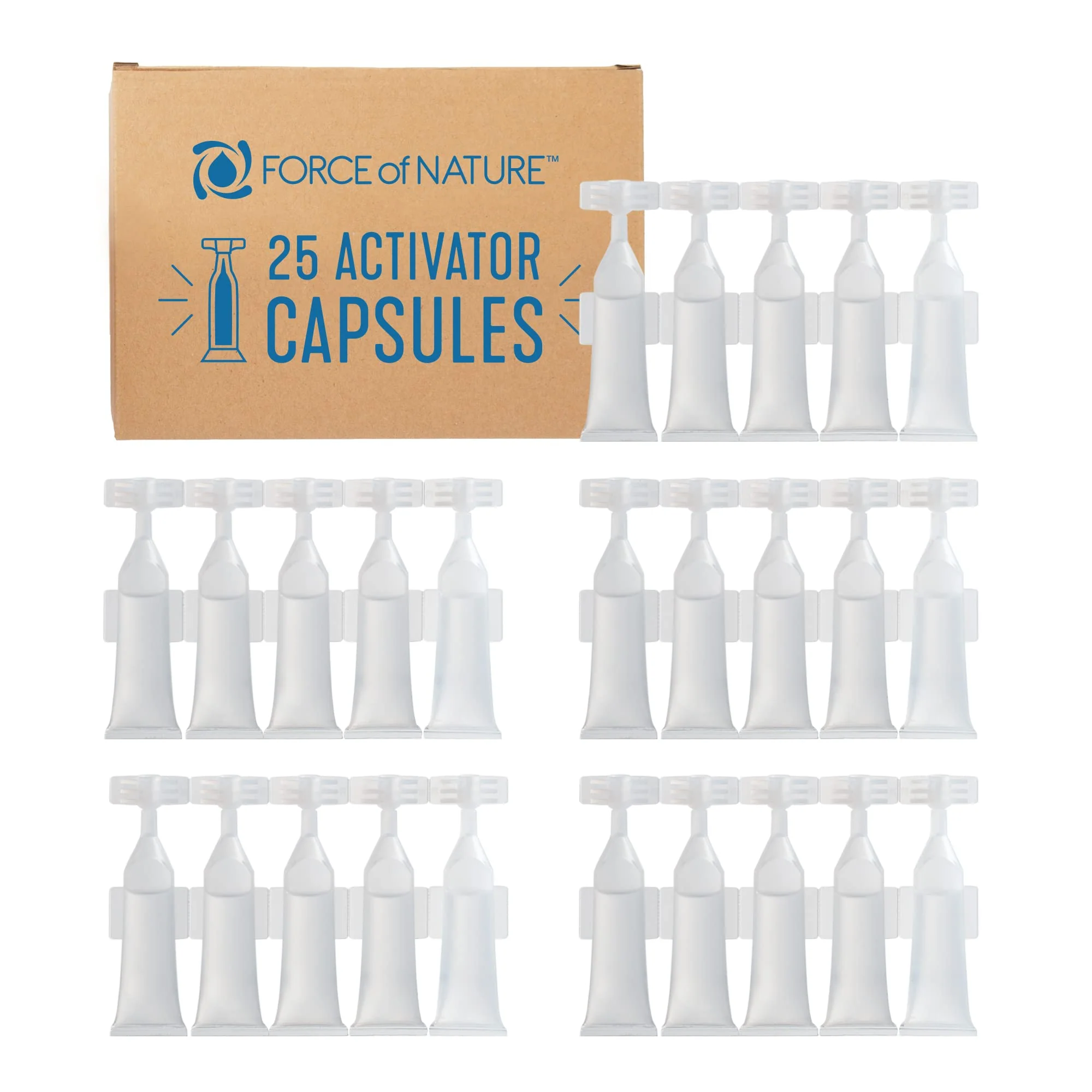 Force of Nature Activator Capsules - Concentrate Refill for Eco-Friendly, All-Purpose Disinfectant Cleaning Spray - Kitchen, Bathroom, Toilet, Glass - Cleaning Supplies, 25 count x 12 Fl oz