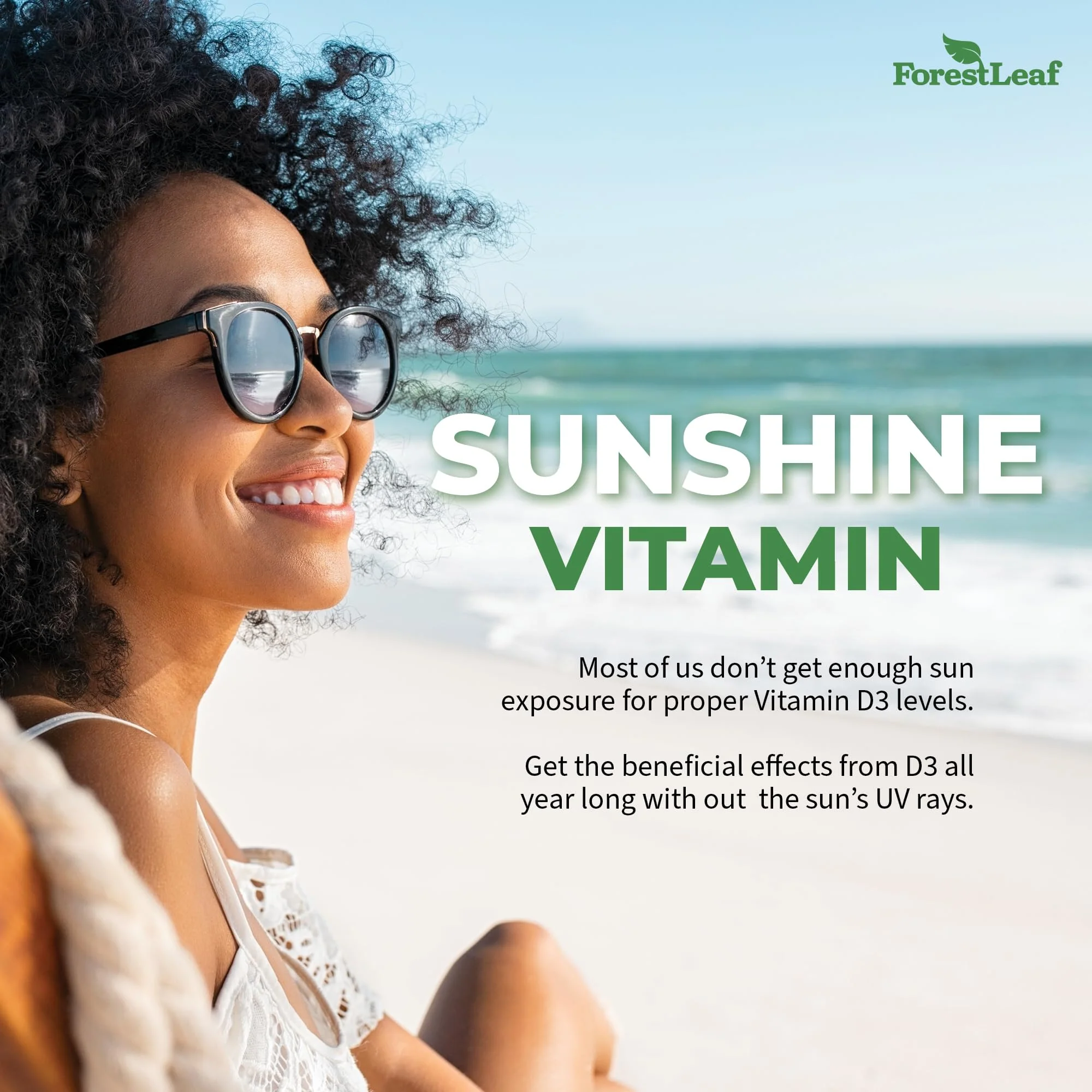 ForestLeaf Vitamin D3 10,000 IU | VIT D - VIT D3 Vitamin D Supplements for Women and Men | Bone Health, Teeth and Immune Support | Easy to Swallow Pills | High Potency Daily, 6-Month Supply, 180 Caps - Image 8