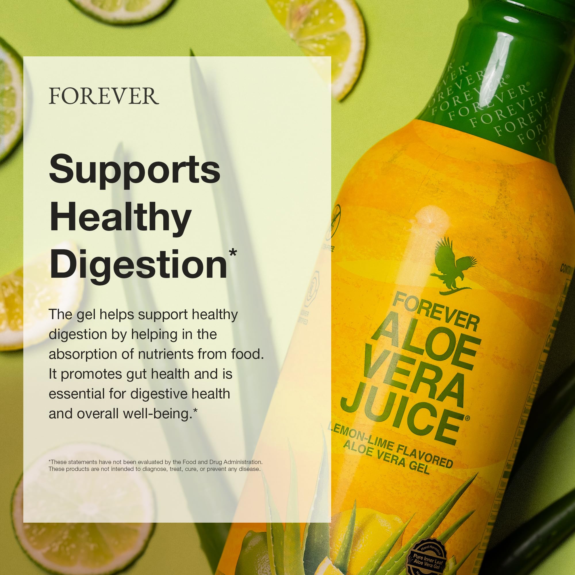 Forever Living - Aloe Vera Juice - Lemon Lime Flavor with Pure Inner Leaf Gel - Supports Digestion and Immunity - 1L Each (Pack of 2) - Image 4