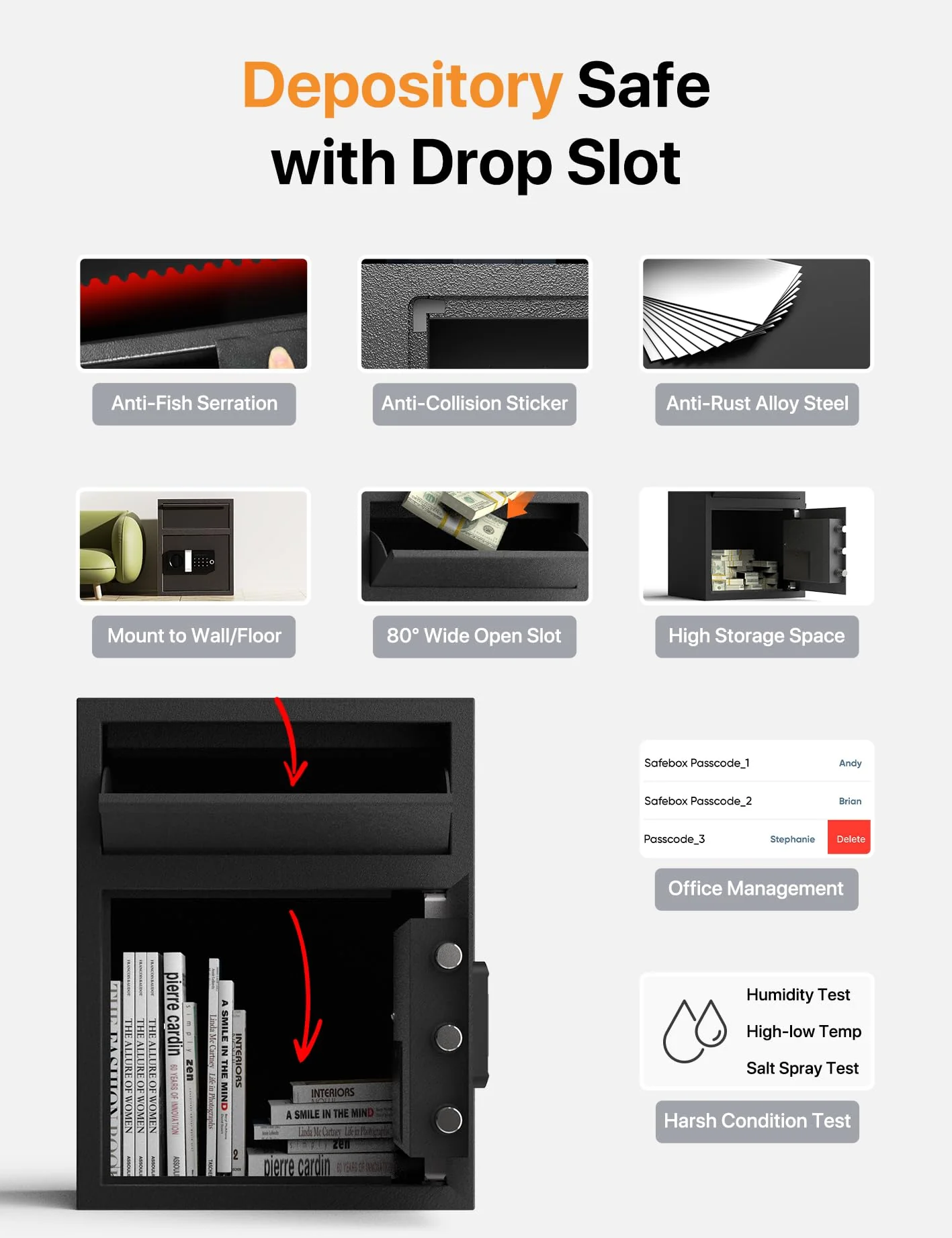 FORFEND Smart Home Safes | WiFi Safe Box App Unlock/Alarm | Voice Command, Kidnap SOS Alarm, Tamper Detect, Frozen Mode| Money Security Lockbox History Track | Caja Fuerte Anti-Pry Remote Live Monitor - Image 3