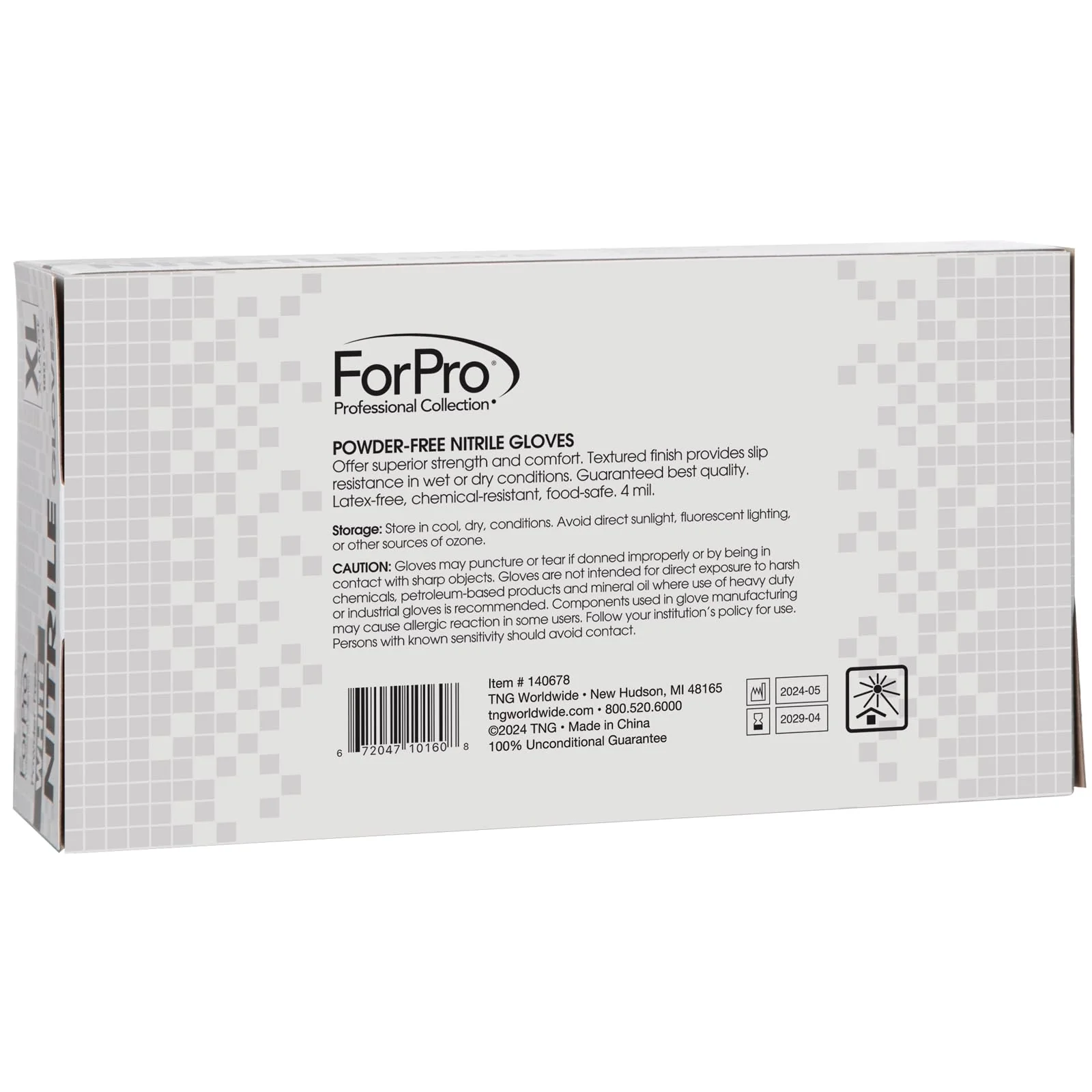 ForPro Disposable Nitrile Gloves, Chemical Resistant, Powder-Free, Latex-Free, Non-Sterile, Food Safe, 4 Mil, White, X-Large, 1000-Count - Image 6