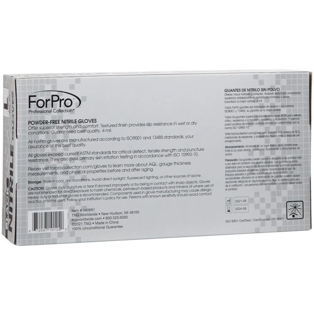 ForPro Professional Collection Disposable Nitrile Gloves, Chemical Resistant, Powder-Free, Latex-Free, Non-Sterile, Food Safe, 4 Mil, Black, Large, 1000-Count - Image 5