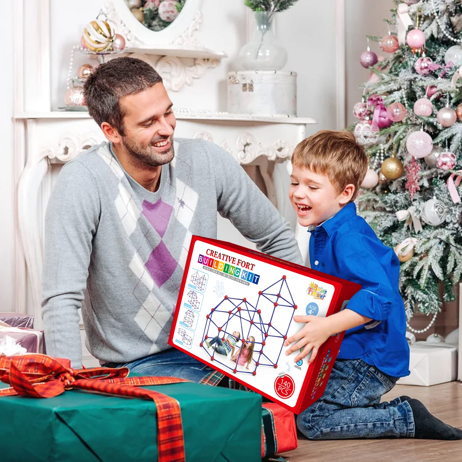 Fort Building Kit for Kids,STEM Construction Toys, Christmas & Birthday Gift for 4 5 6 7 8 9 10 11 12 Years Old Boys and Girls,Ultimate Creative Set for Indoor & Outdoors Activity,140 Pcs,Original - Image 5