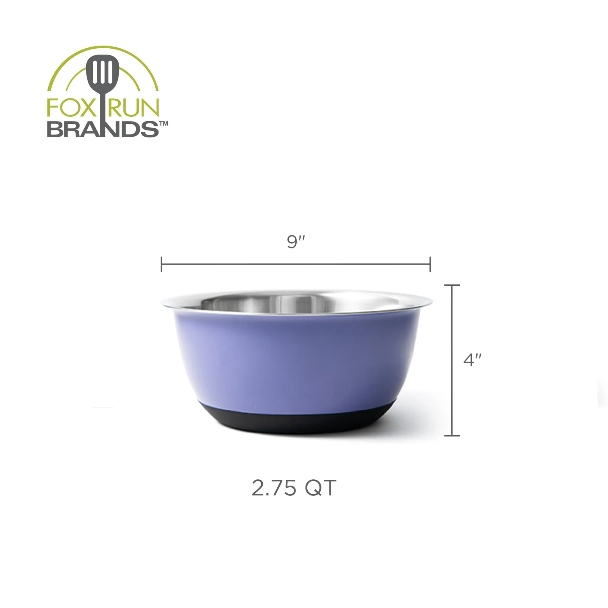 Fox Run Stainless Steel Mixing Bowl, Purple, 2.75 Quart - Image 2