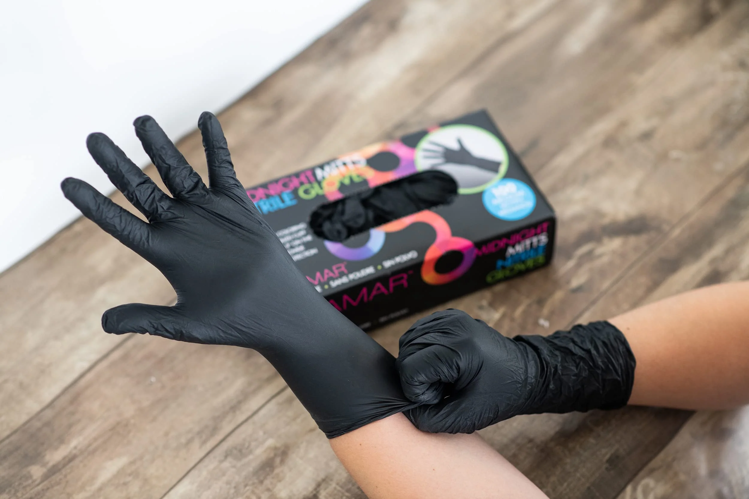 FRAMAR Black Disposable Gloves Large – 12 INCH Latex Free Gloves Large, Guantes Desechables, For Hair Dye, Cleaning, Tattoo, Mechanics – Extra Durable & Resistant – 100 Pack - Image 2