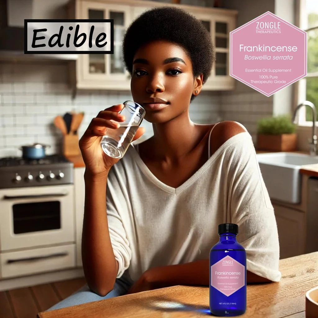 Frankincense Essential Oil, Food Grade, for Face, Dark Circles – 100% Pure, Frankincense, Resin, Oil, Boswellia Serrata, Edible, by Zongle Therapeutics, 4 OZ - Image 5