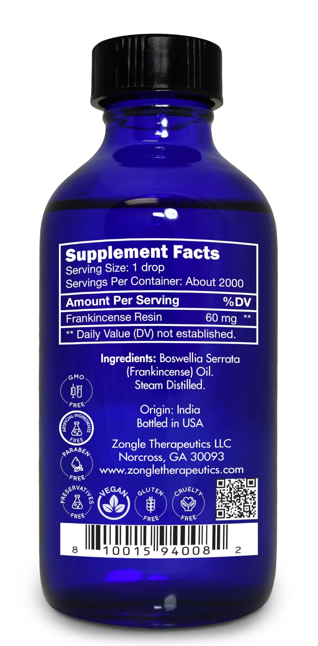Frankincense Essential Oil, Food Grade, for Face, Dark Circles – 100% Pure, Frankincense, Resin, Oil, Boswellia Serrata, Edible, by Zongle Therapeutics, 4 OZ - Image 7