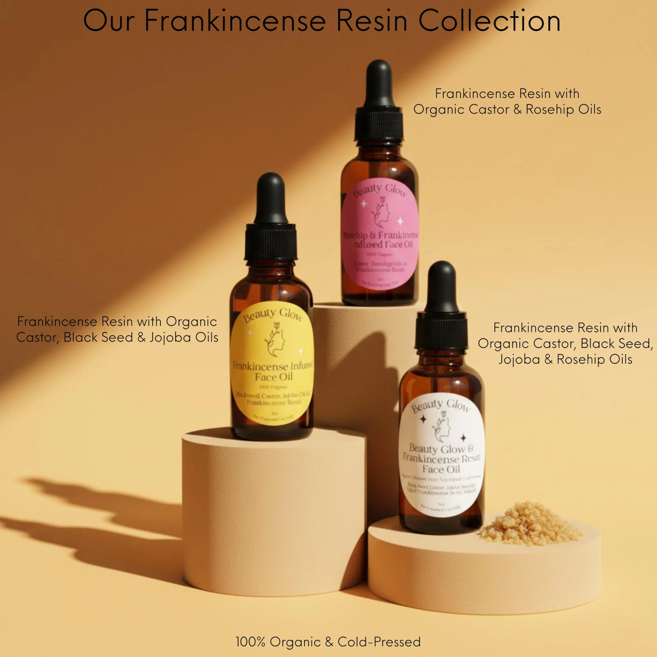 Frankincense Resin Infused Organic Black Seed, Castor & Jojoba Oils for Face Anti-Aging Miracle Facial Moisturizer Cold Pressed Serum Natural Skincare Hydrates Skin Moisturizing Beauty Glow 1 Fl Oz - Image 2