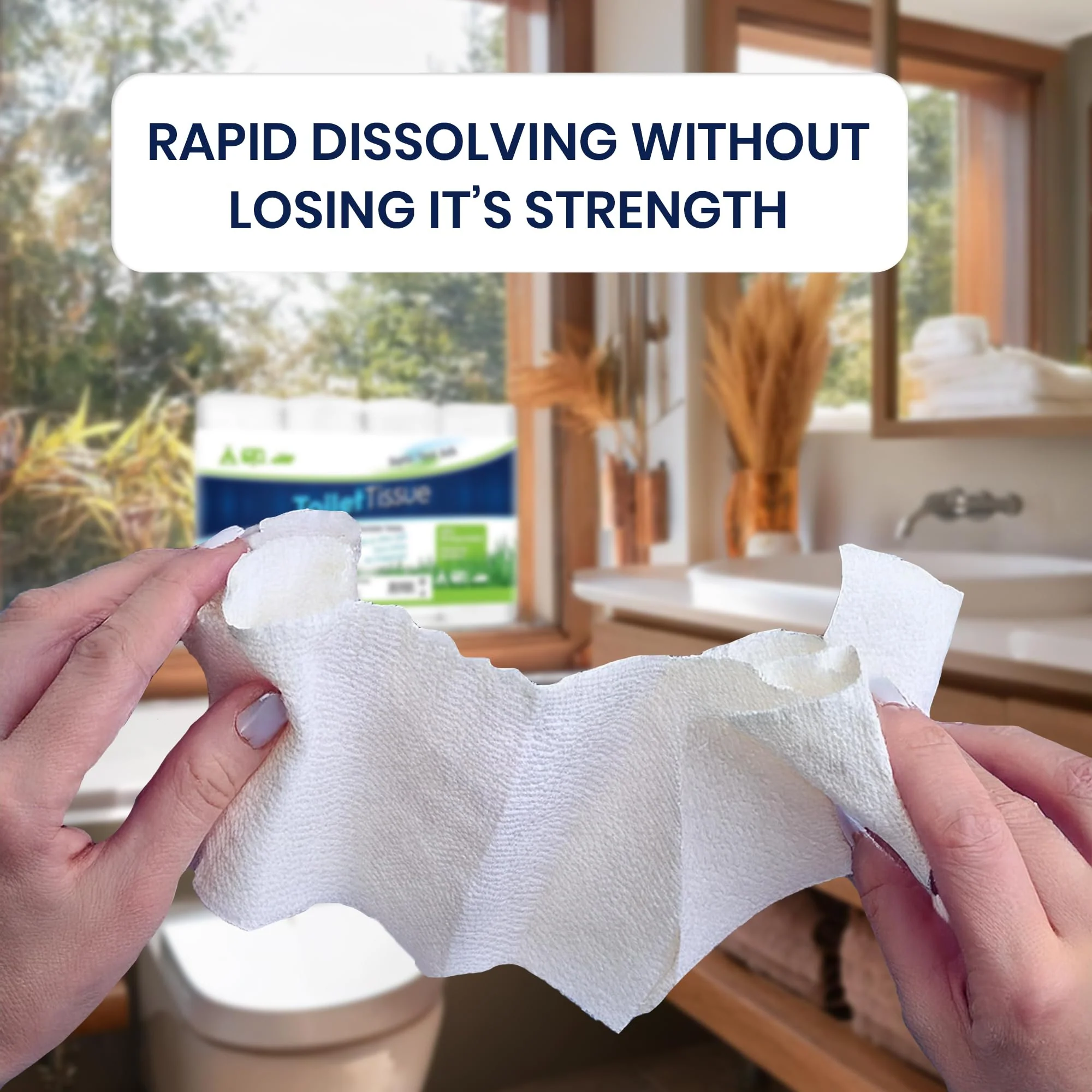 Freedom Living Septic Tank Safe Toilet Tissue for Campers and RVs Biodegradable Marine Toilet Paper for Boats, Fragrance-Free 2-Ply RV Toilet Paper (4 Rolls, 500 Sheets Each) - Image 5