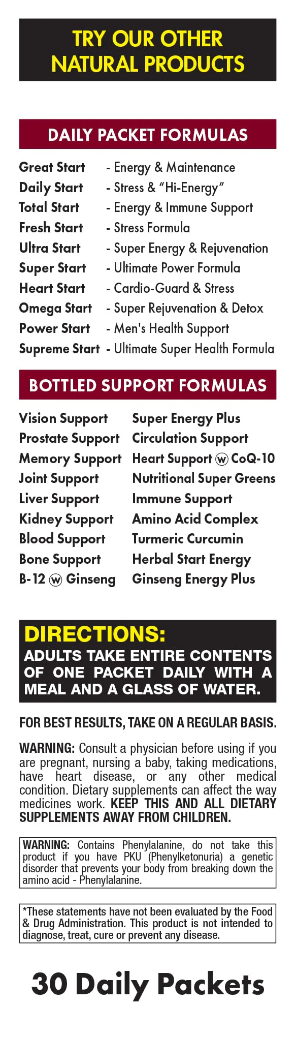 Fresh Start All-in-One Daily Vitamin Pack - Stress & Mood Support - Ashwagandha, Panax Ginseng, Adaptogens, B-Complex & Super Greens - 30 Day Supply - Image 3