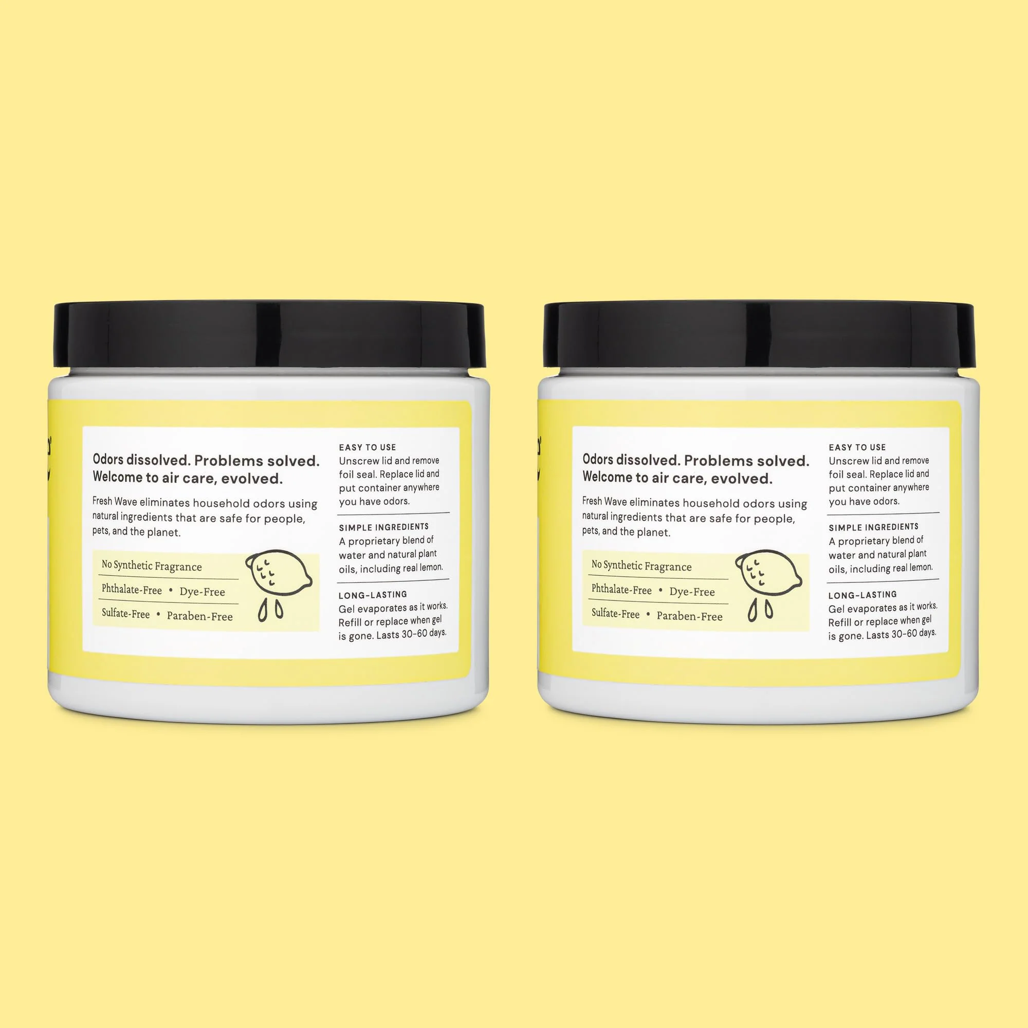 Fresh Wave Lemon Odor Removing Gel, 15 oz., Pack of 2 - Safer Odor Absorbers for Home, Natural Plant-Based Odor Eliminator, Every 15 oz. lasts 30-60 Days, For Cooking, Trash & Pets - Image 7