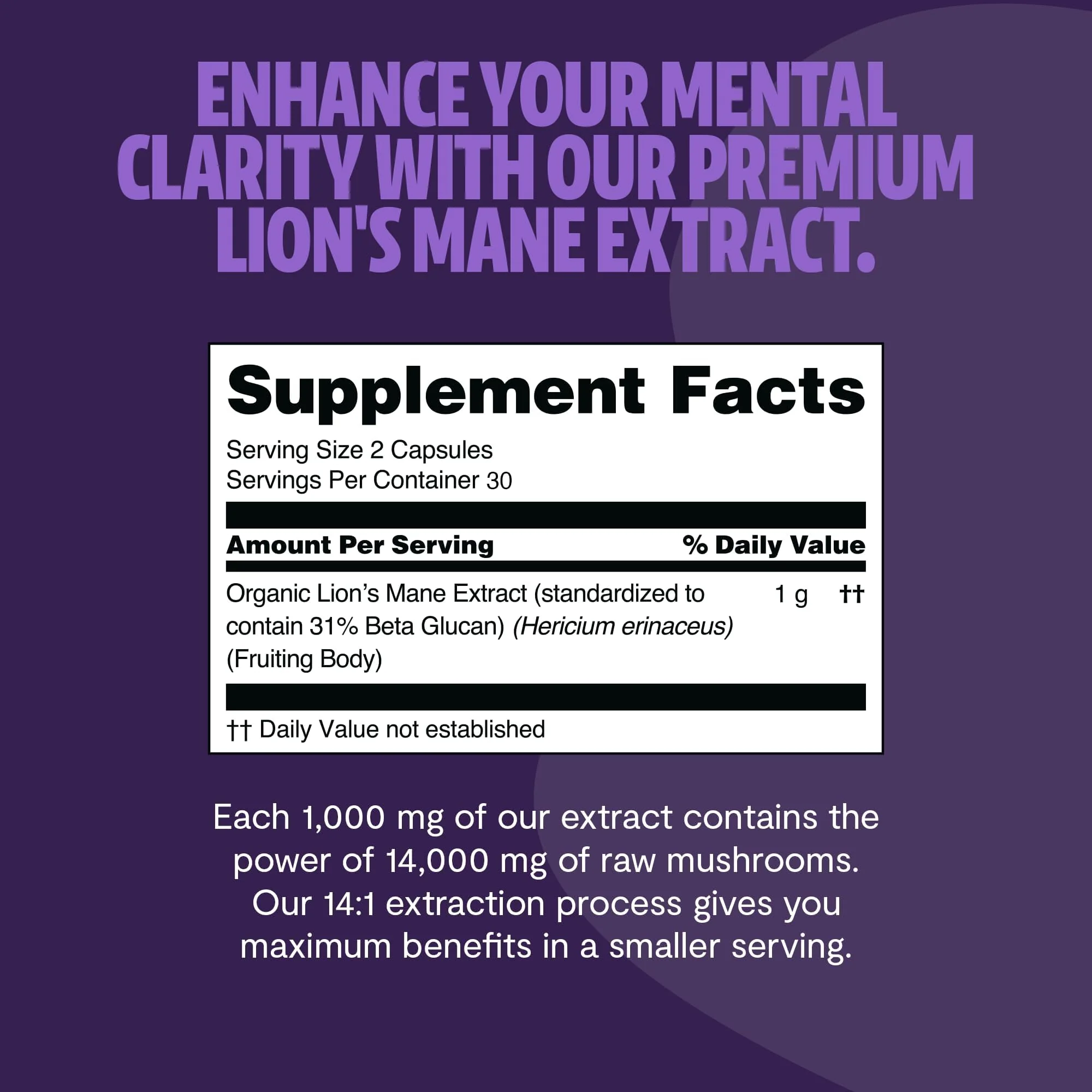 FreshCap Mushrooms Lions Mane Supplement Capsules - Lion's Mane, High Potency Extract, 14:1 Organic Mushroom Supplement, Ayurveda Focus Made in USA - Image 3