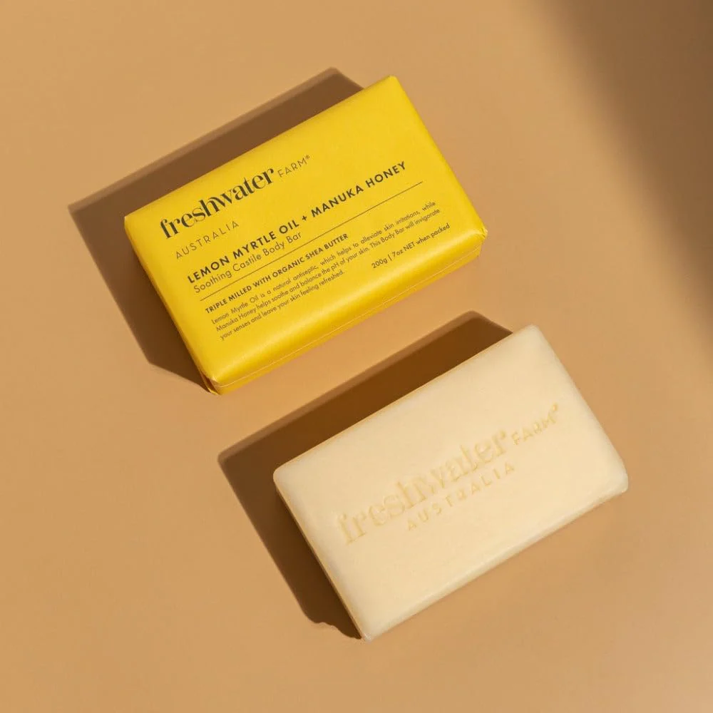 Freshwater Farm Australia Natural Soap Bar- Lemon Myrtle+Manuka Honey- 7 oz x 8 Pack- Castile Bar Soap, Natural Soap Bar, Bar Soap, Body Soap Bars- Essential Oils For Sensitive Skin - Image 2