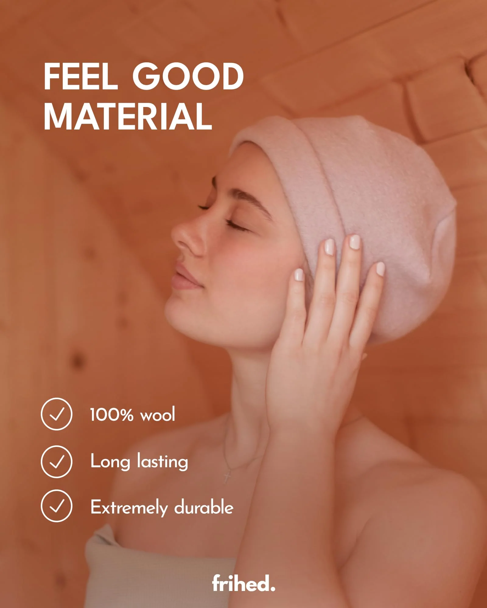 frihed. Sauna hat - Made of woolwalk - 100% Sheep's Wool - Premium Sauna Accessory for Men and Women - Flexible Size - Made in Germany (Forest) - Image 5