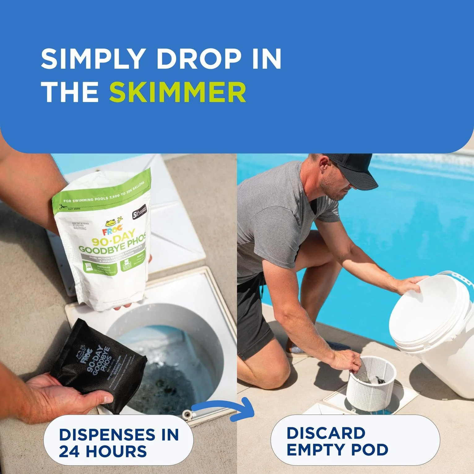 FROG 90-Day Goodbye Phos - Dry Formula Phosphate Remover for Pools up to 30,000 Gallons - Pool Maintenance & Treatment - No More Phos - 3 Pods - Image 4