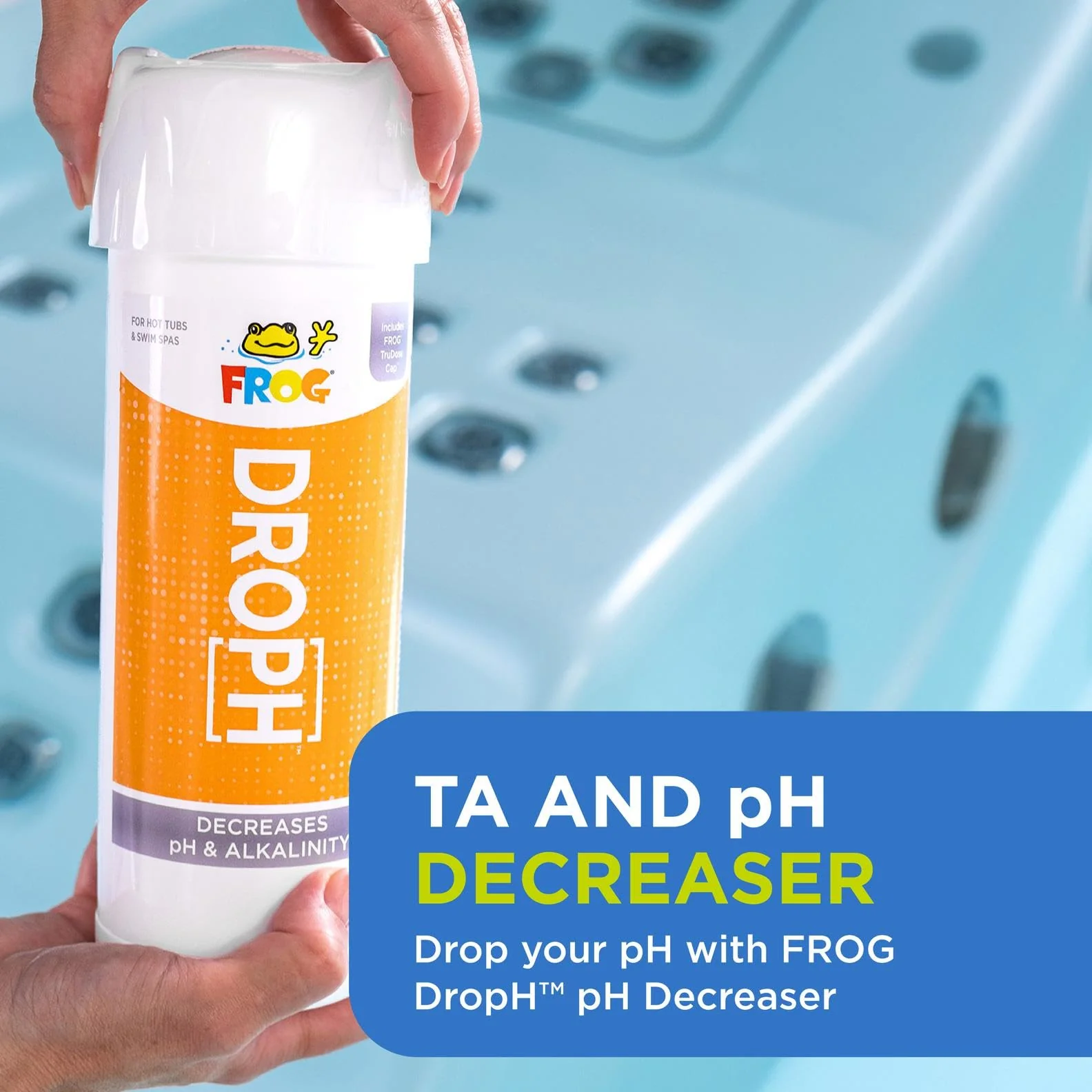 FROG DropH pH and Total Alkalinity Decreaser for Hot Tubs and Swim Spas - 3 lb Bottle with TruDose Measuring Cap for Easy Maintenance & Balancing - 1 Pack - Image 5