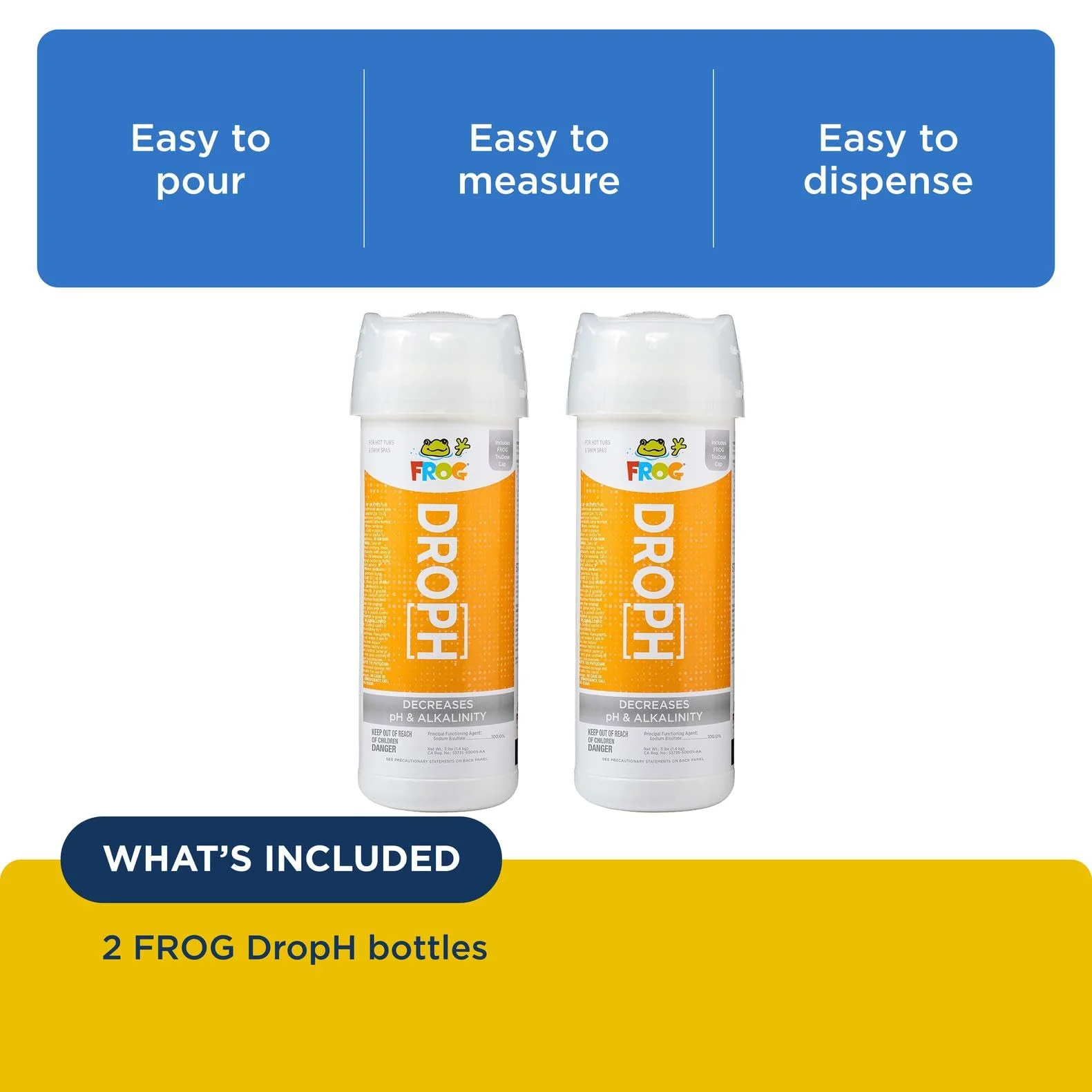 FROG DropH pH and Total Alkalinity Decreaser for Hot Tubs and Swim Spas - 3 lb Bottle with TruDose Measuring Cap for Easy Maintenance & Balancing - 2 Pack - Image 7