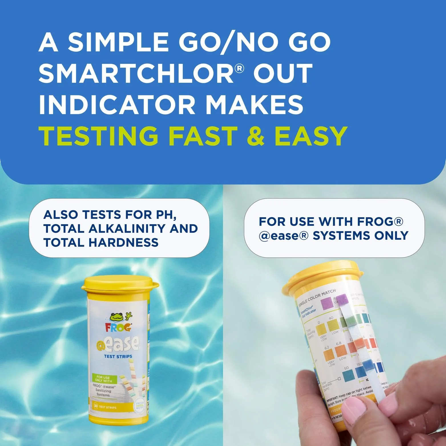 FROG @Ease Test Strips for Hot Tubs and Swim Spas - Test Strip with Out Indicator for FROG @Ease SmartChlor Cartridges, pH, Total Alkalinity and Total Hardness - 60 Test Strips - Image 4
