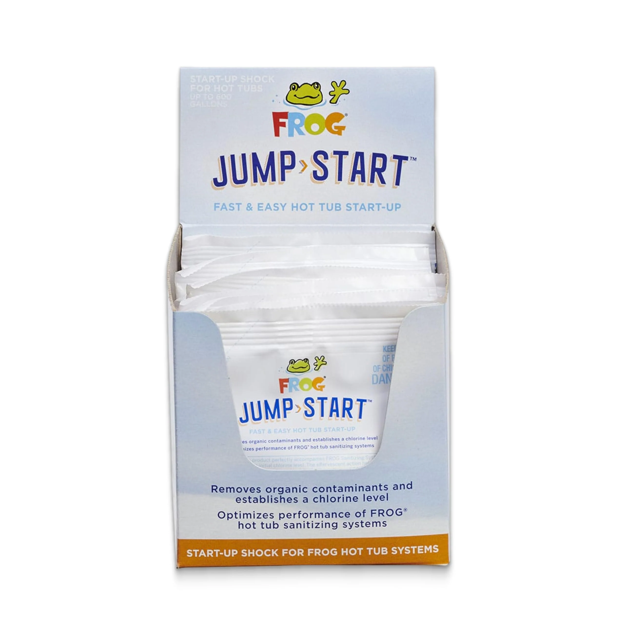 FROG Jump Start for Hot Tubs - Start-Up Chlorine Shock Removes Organic Contaminants & Establishes Chlorine Level - Hot Tub Set Up & Treatment - 12 Pack