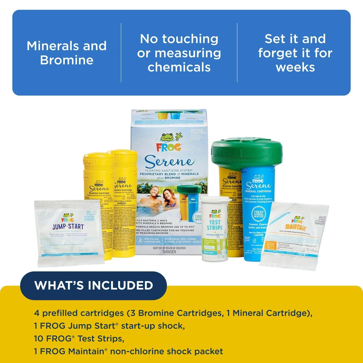 FROG Serene Floating System for Hot Tubs - Quick & Easy Prefilled Hot Tub Sanitizer - Hot Tub Maintenance System with Sanitizing Minerals & Bromine - 3 Month Bundle+ - Image 7