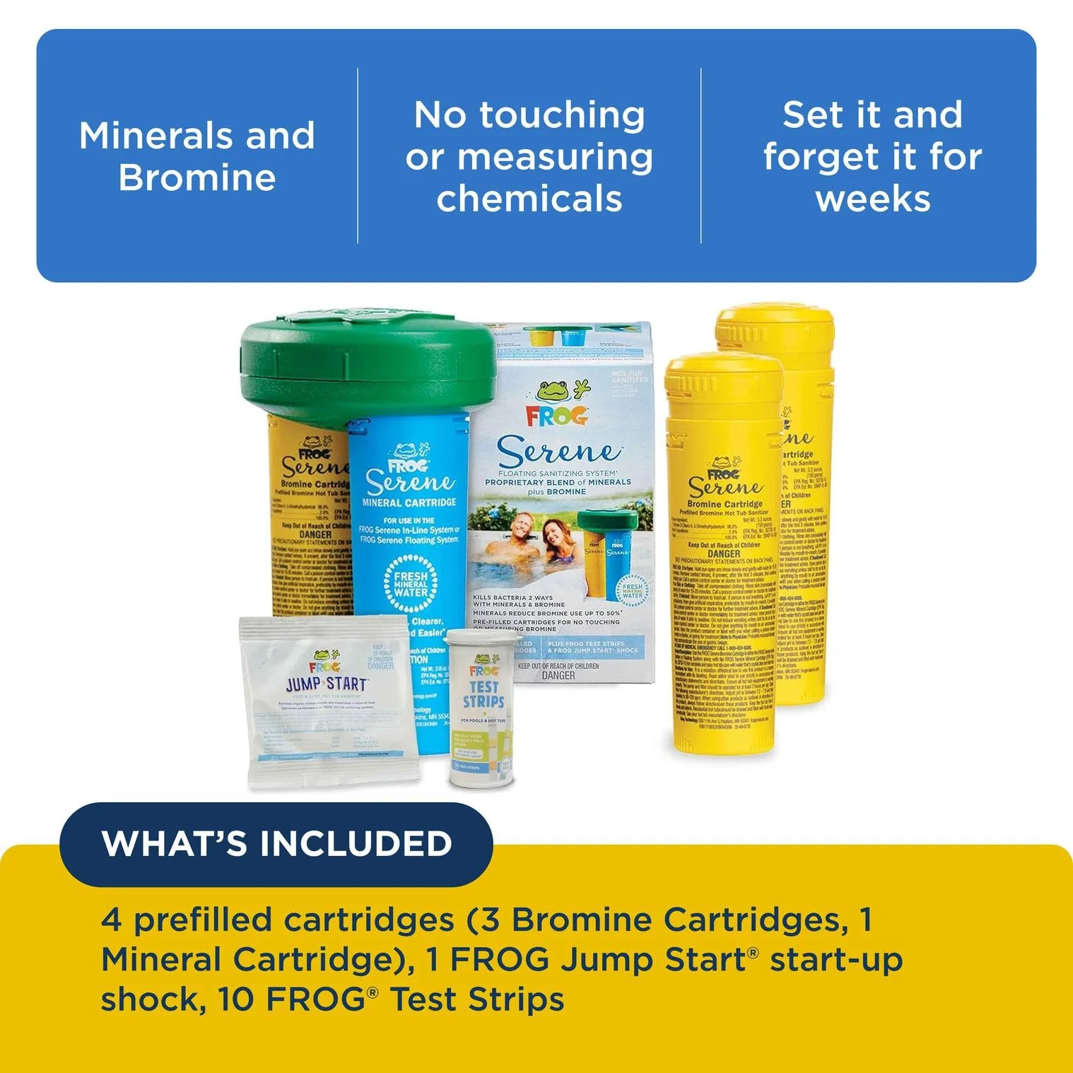 FROG Serene Floating System for Hot Tubs - Quick & Easy Prefilled Hot Tub Sanitizer - Hot Tub Maintenance System with Sanitizing Minerals & Bromine - 3 Month Bundle - Image 7