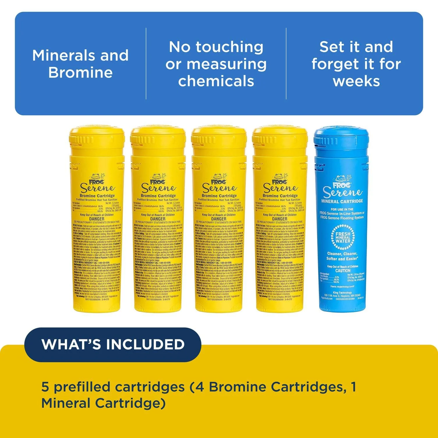 FROG Serene Replacement Mineral and Bromine Cartridge Kit for use with Hot Tub FROG Serene Floating Sanitizing System - Prefilled for Quick & Easy Hot Tub Maintenance - 4 Month Bundle - Image 7