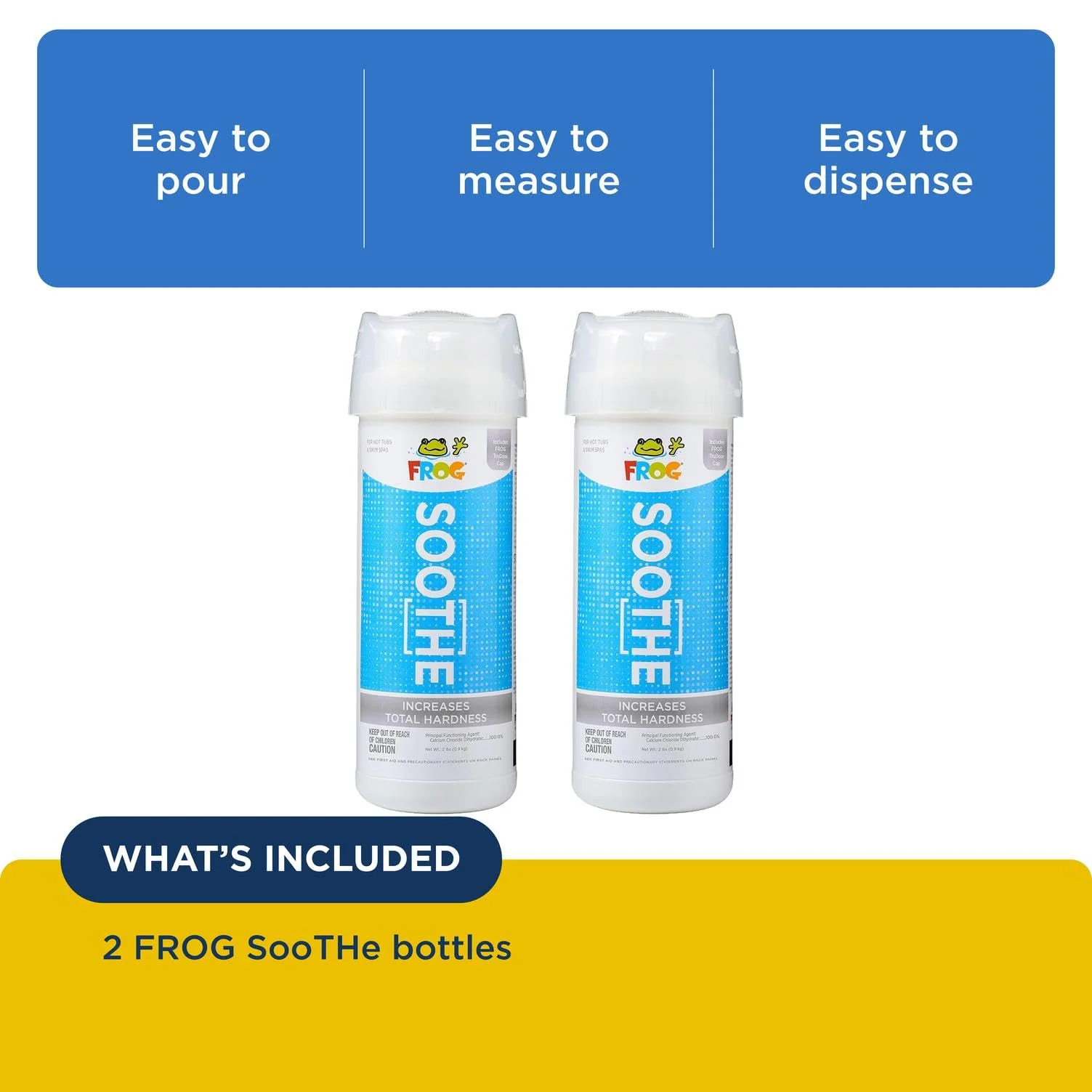 FROG Soothe Calcium Total Hardness Increaser for Hot Tubs and Swim Spas - 2 lb Bottle with TruDose Measuring Cap for Easy Maintenance & Balancing - 2 Pack - Image 7