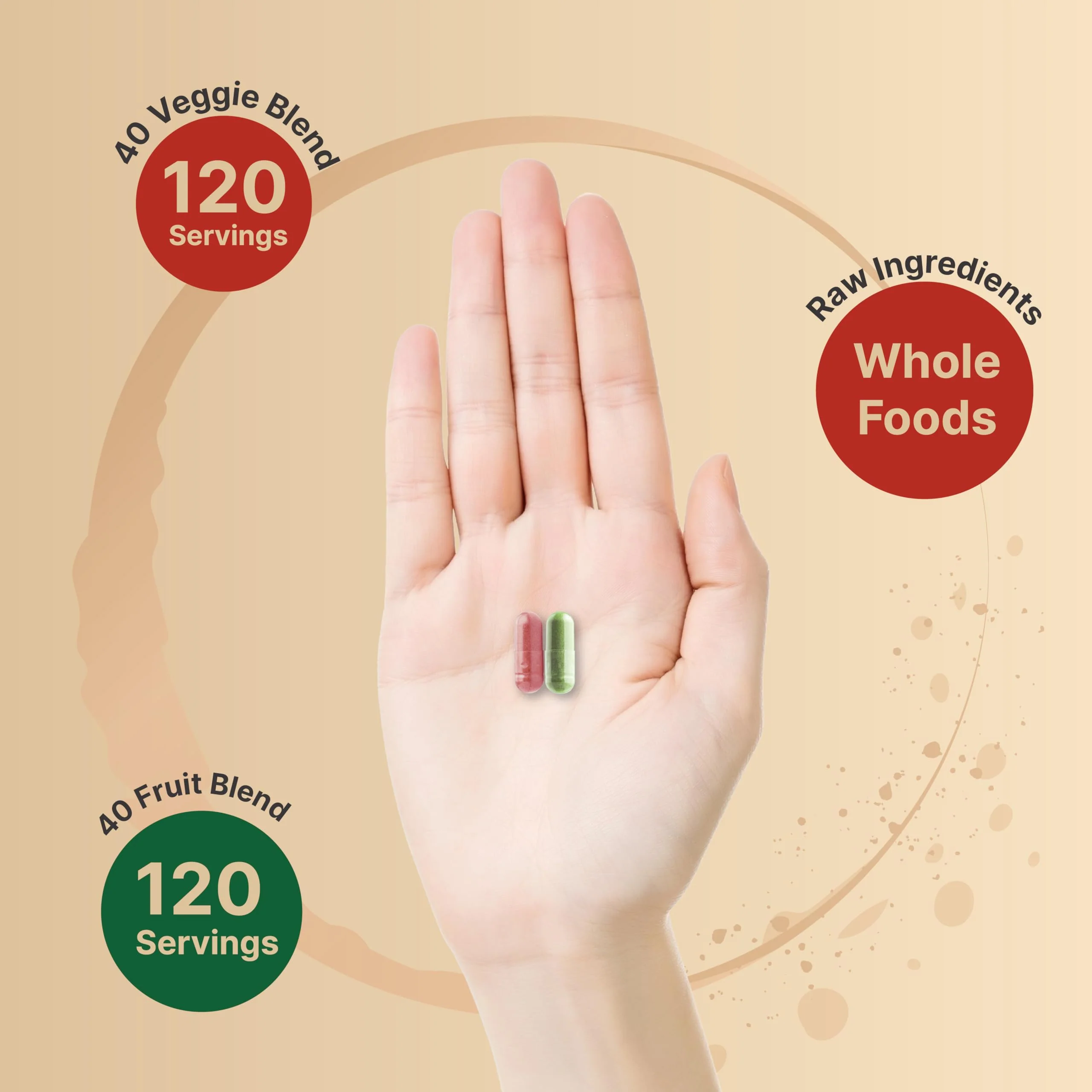 Fruit and Veggies Supplement – 480 Total Vegetarian Capsules | Balance of Natural 40 Whole Fruits & Veggies Blend | Fresh Superfood Formula with Vitamins and Minerals – Non-GMO - Image 4