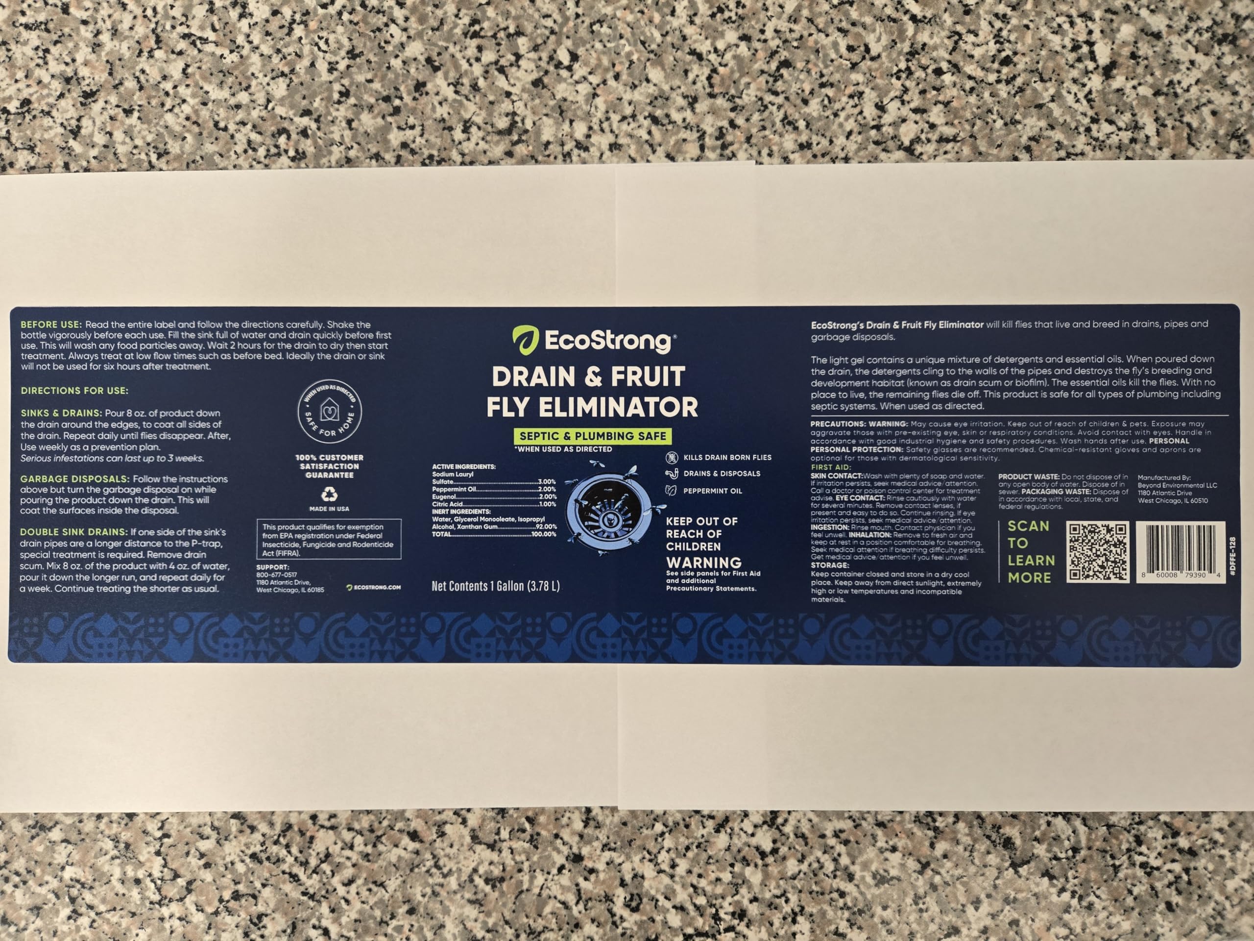 Fruit Fly Drain Treatment | Drain Fly Eliminator | Eliminates Gnats, Sewer Flies and More - Works in All Drains - 128 Fl Oz w Fly Finder - Image 9