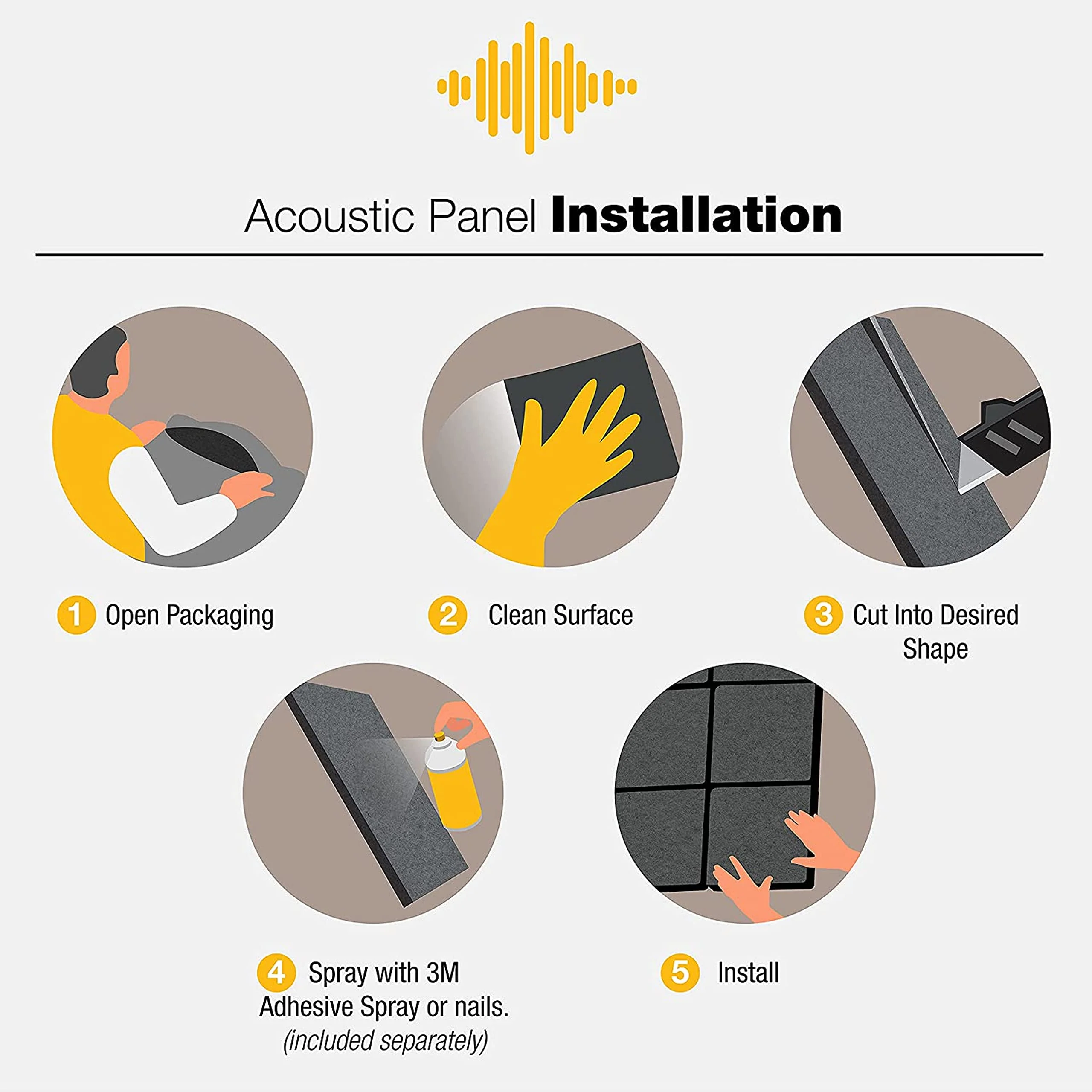 Fstop Labs Acoustic Foam Panels, 12" X 12" X 0.4" Acoustic Sound Absorbing Panel Tiles, Acoustic Panels, Absorption Insulation Treatment Used in Home & Offices - Image 3