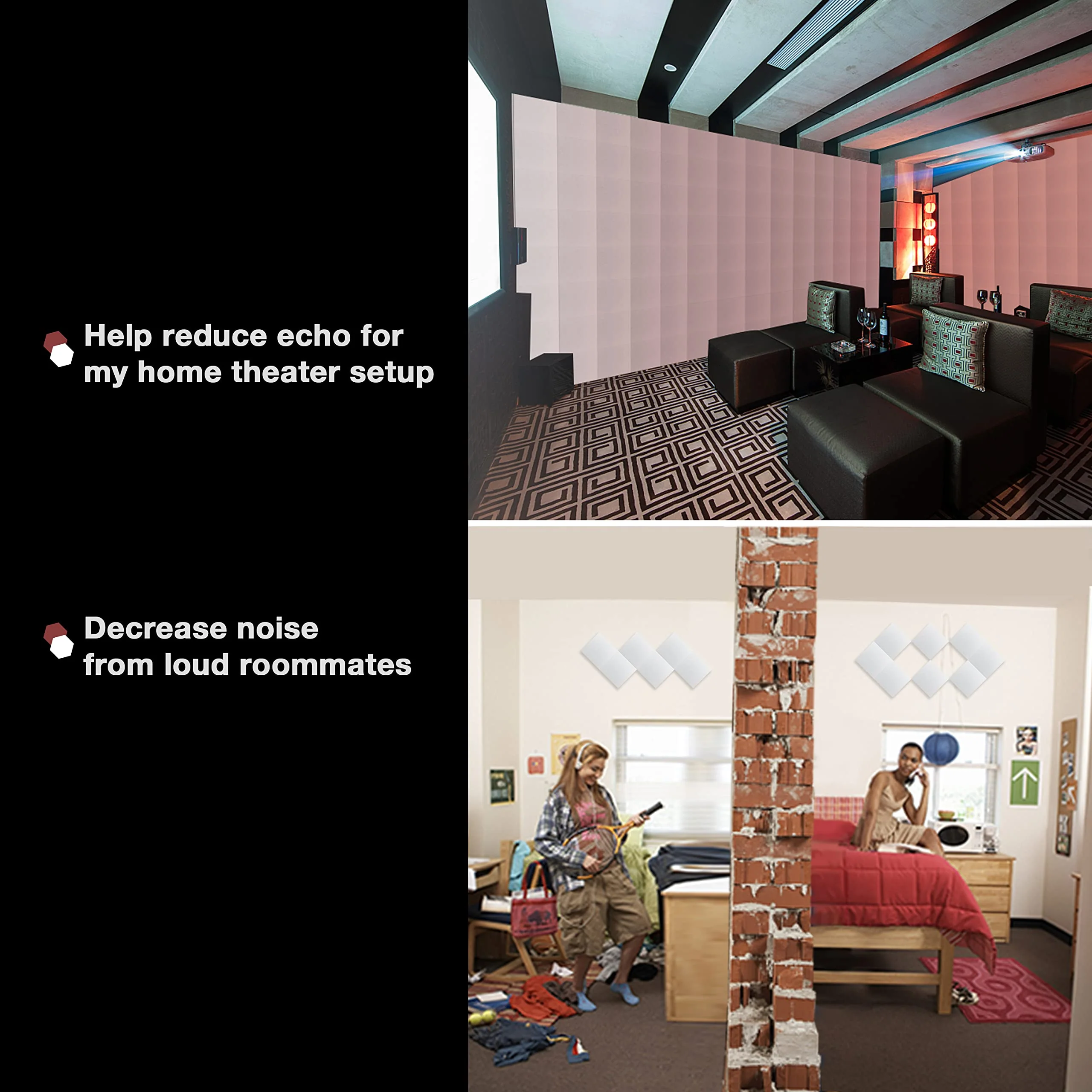 Fstop Labs Acoustic Foam Panels, 12" X 12" X 0.4" Acoustic Sound Absorbing Panel Tiles, Acoustic Panels, Absorption Insulation Treatment Used in Home & Offices - Image 8