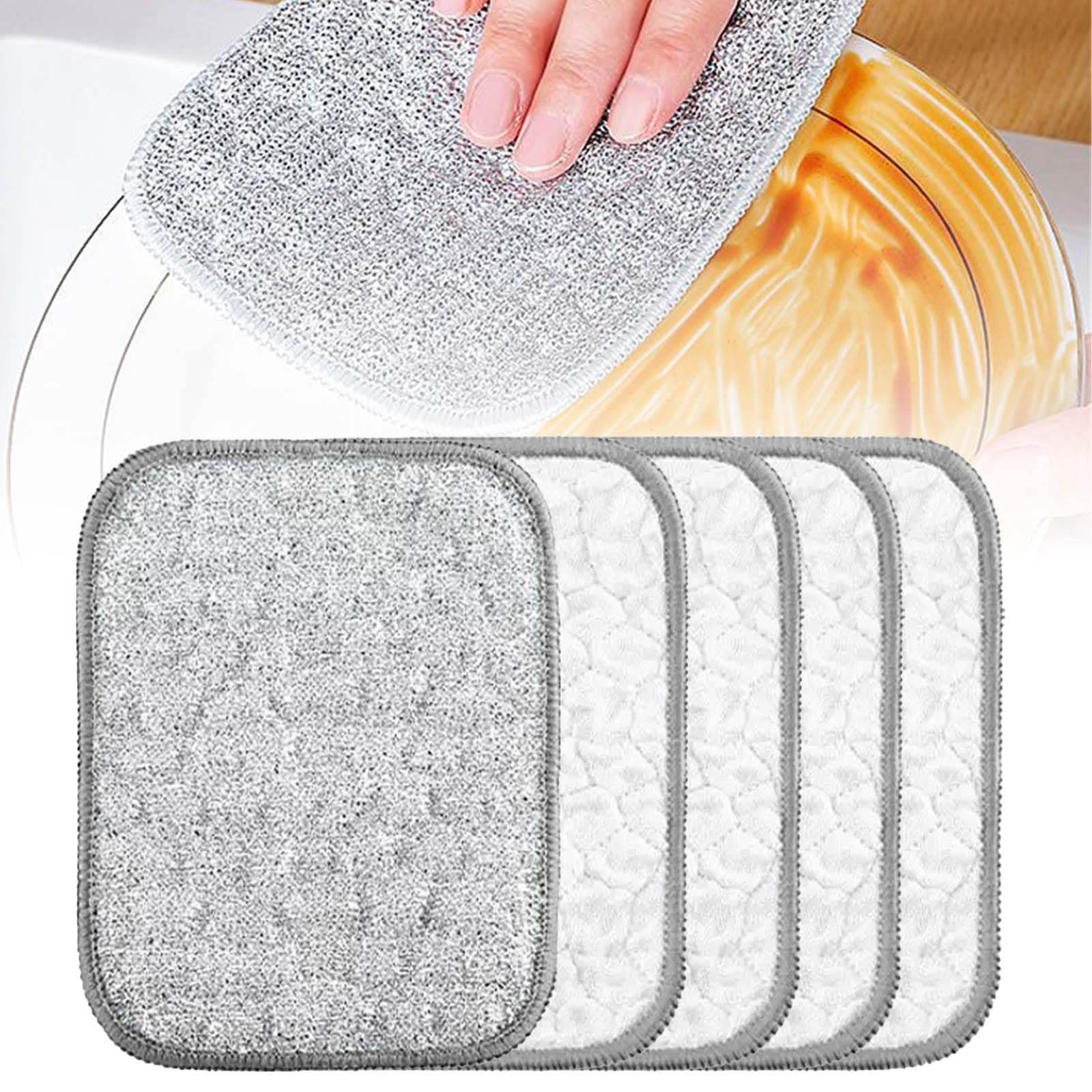 Fuiyuqa Multipurpose Wire Dishwashing Rags for Wet and Dry, Reusable Wire Miracle Cleaning Cloths, Round Wire Washing Cloth, Non Scratch Wire Dishcloth for Kitchen, Sinks, Pots, Pans (5PCS)