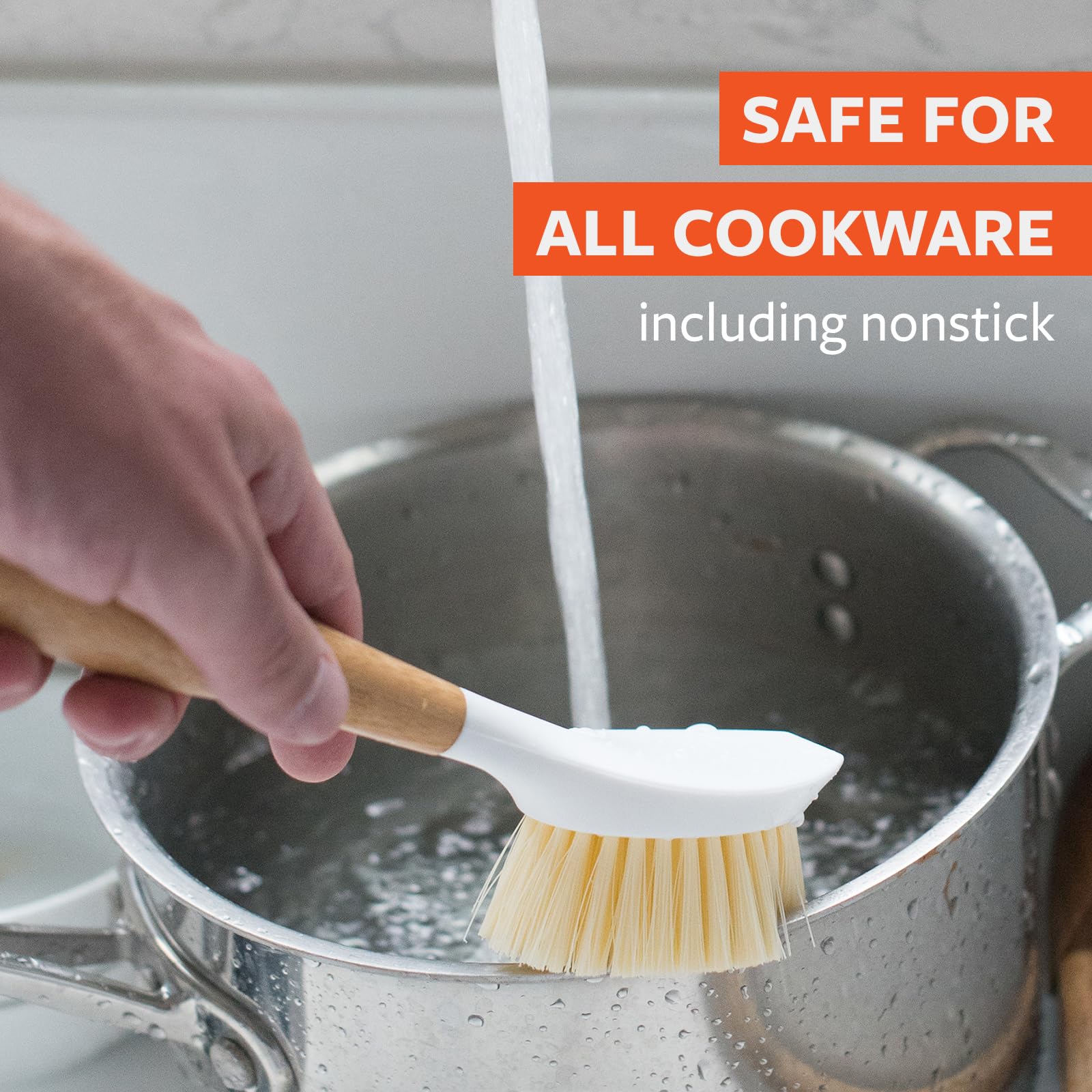 Full Circle Double Dish Brush Set – Durable Scrub Brushes for Dishes, Pots, Pans, and Cast Iron, Includes Be Good & Tenacious C, Sustainable 2-Pack - Image 6
