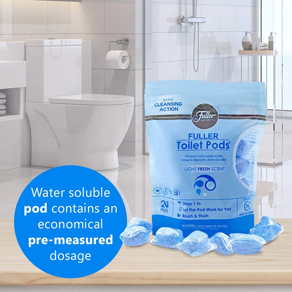 Fuller Brush Toilet Bowl Cleaner Pods - Water Soluble Tablet Cleansers, Cleans Descales & Refreshes Bathroom Toilets Removes Odors Soils & Stains Light Fresh Scent Ideal for Homes & Businesses 2-Pack - Image 3