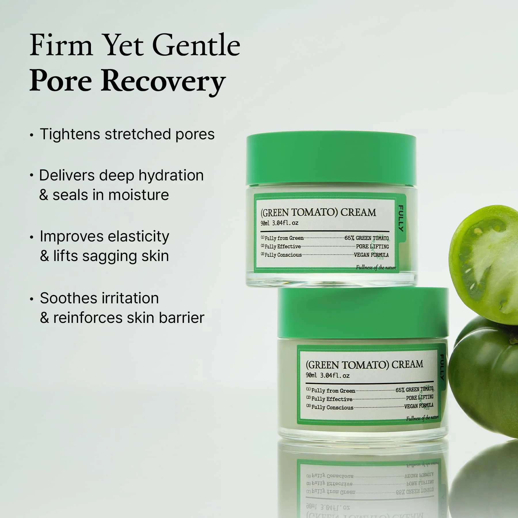 FULLY Green Tomato Facial Cream, Pore Lifting with 65% Green Tomato Extract and Vitamin C, Facial Moisturizer for Hydration and Elastcity, Fragrance Free, Vegan & Dermatologically Tested, 3.04 fl,oz - Image 8