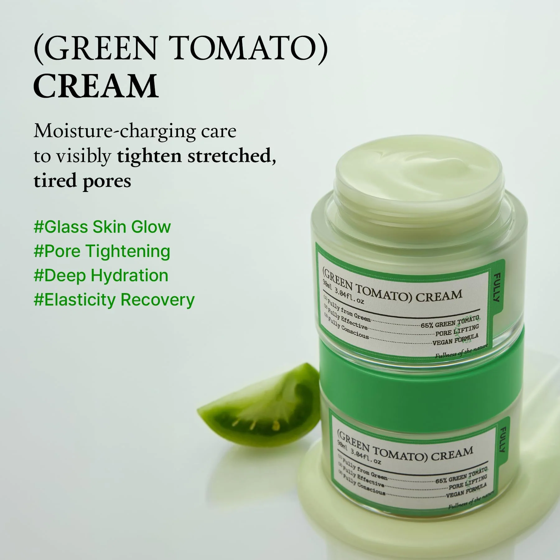 FULLY Green Tomato Facial Cream, Pore Lifting with 65% Green Tomato Extract and Vitamin C, Facial Moisturizer for Hydration and Elastcity, Fragrance Free, Vegan & Dermatologically Tested, 3.04 fl,oz - Image 9
