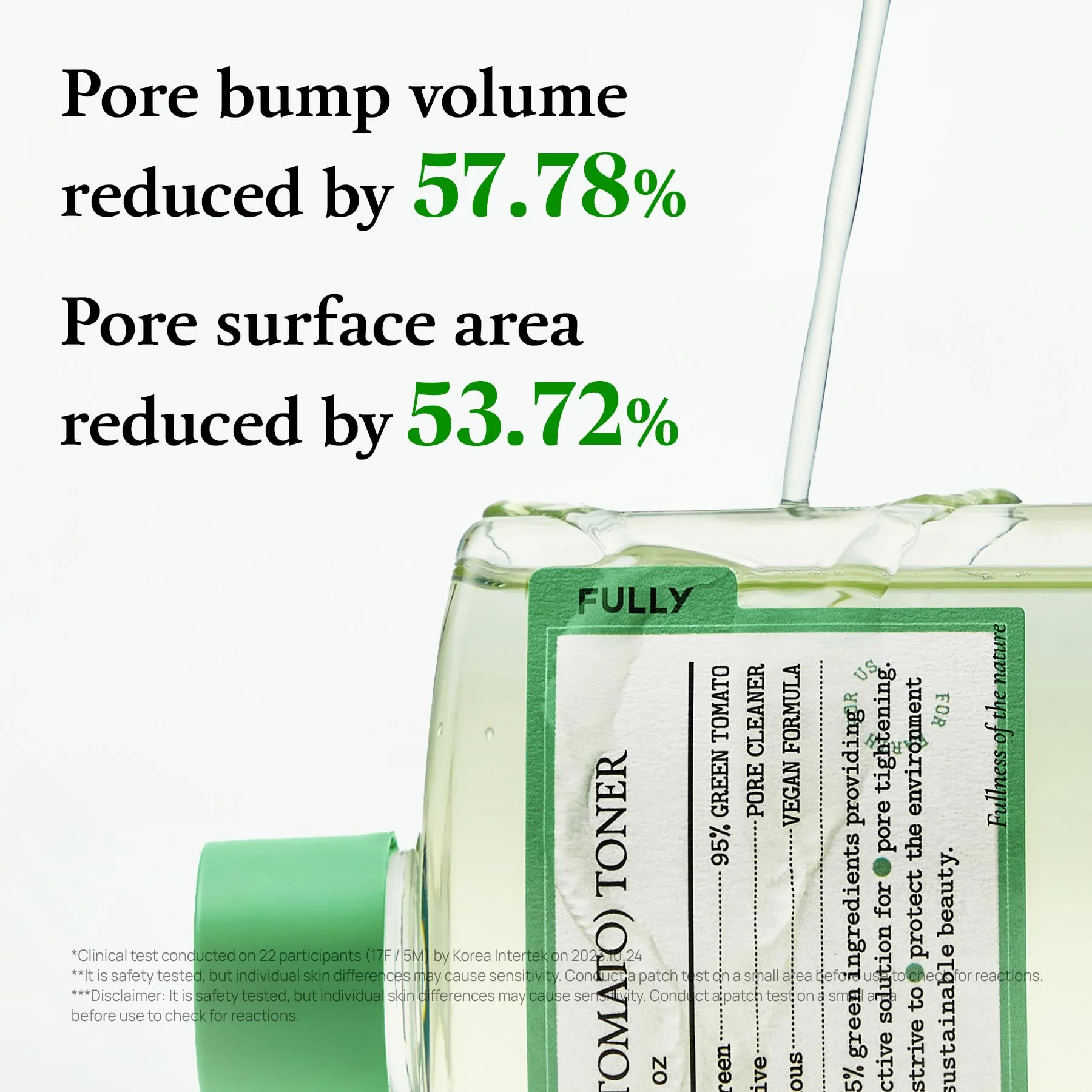 FULLY Green Tomato Toner, Pore Tightening with 95% Green Tomato Extract and VIT C, Skin Soothing and Hydrating, Fragrance Free, Vegan & Dermatologically Tested, 8.45 fl.oz - Image 5