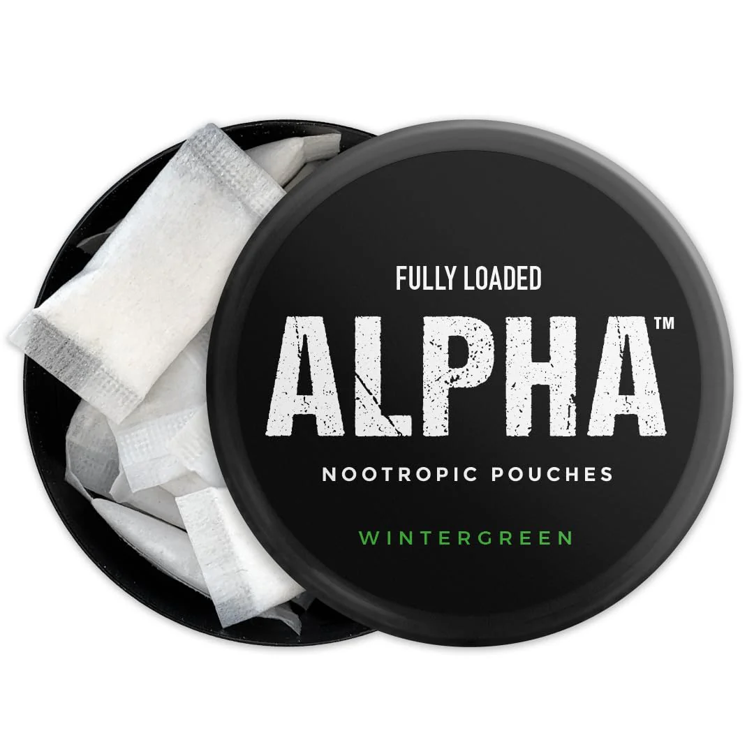 Fully Loaded Alpha Nootropic Pouches (Wintergreen) - 5 Cans - 15 Pouches per can - Effective Nootropic Delivery, Nic Pouch Replacement - Faster Absorption, Alpha GPC, L-Tyrosine, GABA - Image 2