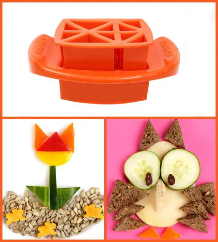 FunBites Food Cutter Green Squares/Pink Hearts/Orange Triangles, Sandwich Cutter for Kids, Bento Lunch Box Accessory Cuts Food into Bite-Size Shapes, Great for picky eaters. - Image 8