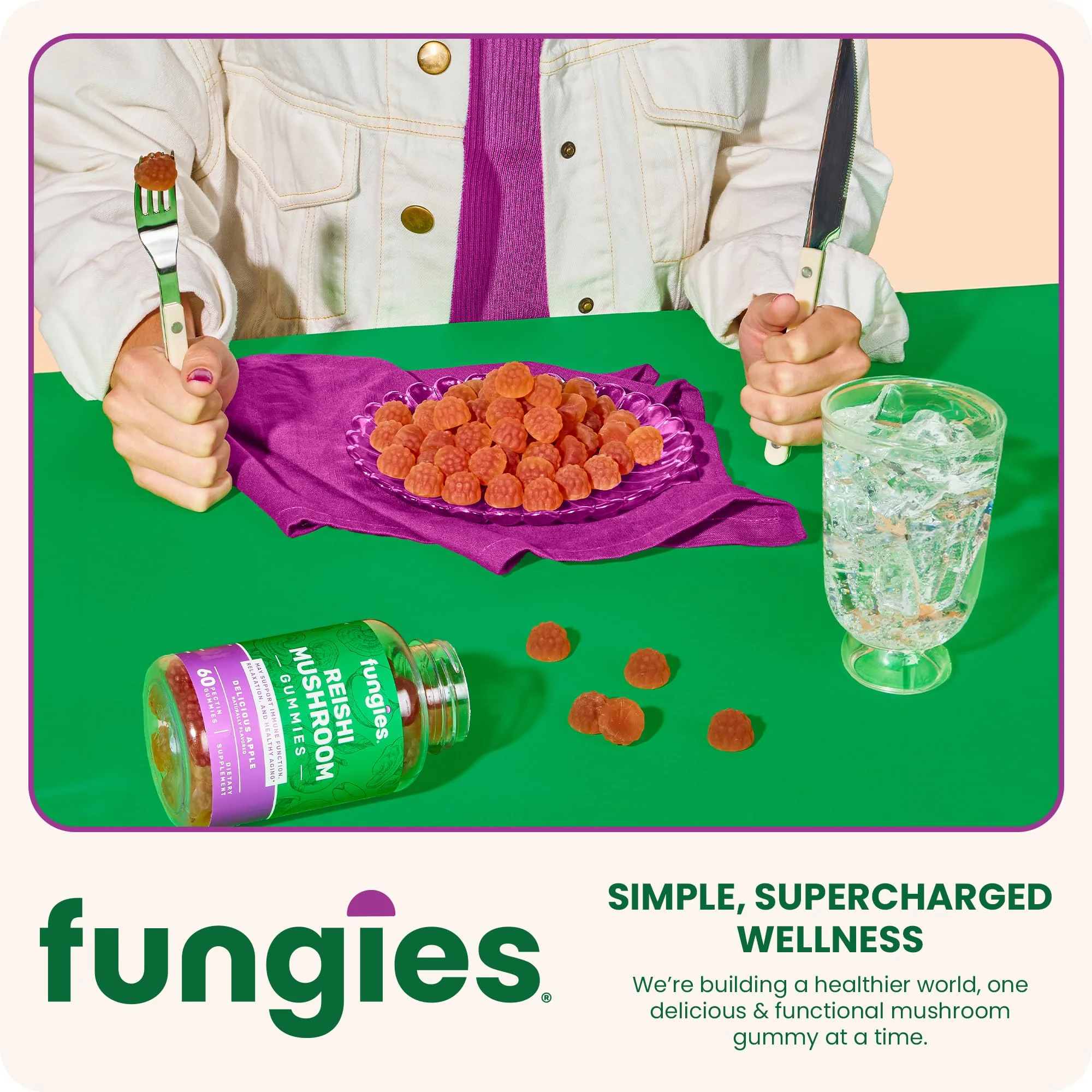 Fungies Reishi Mushroom Gummies, Delicious Apple Flavor - Mushroom Herbal Supplement Gummy for Adults Supports Immune Health, Relaxation & Healthy Aging - Calming Gummies for Sleep - 60 Servings - Image 7