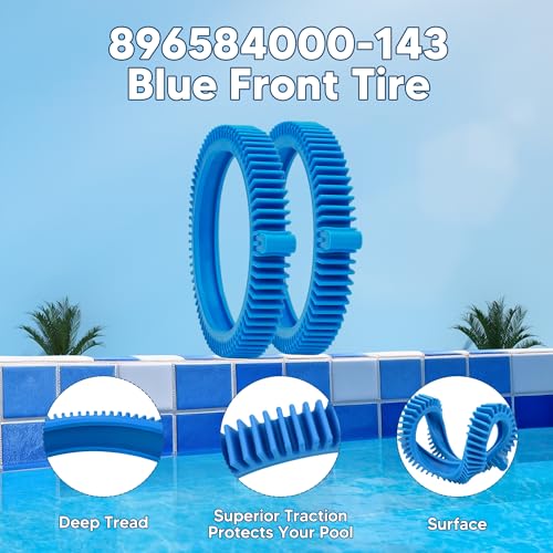 Funmit 896584000-143 Blue Front Tire Kit with Super Hump Replacement for Haywood Poolvergnuegen Select Pool Cleaners and Perfectly Compatible with Hayward Phoenix Cleaners (2 Pack) - Image 10